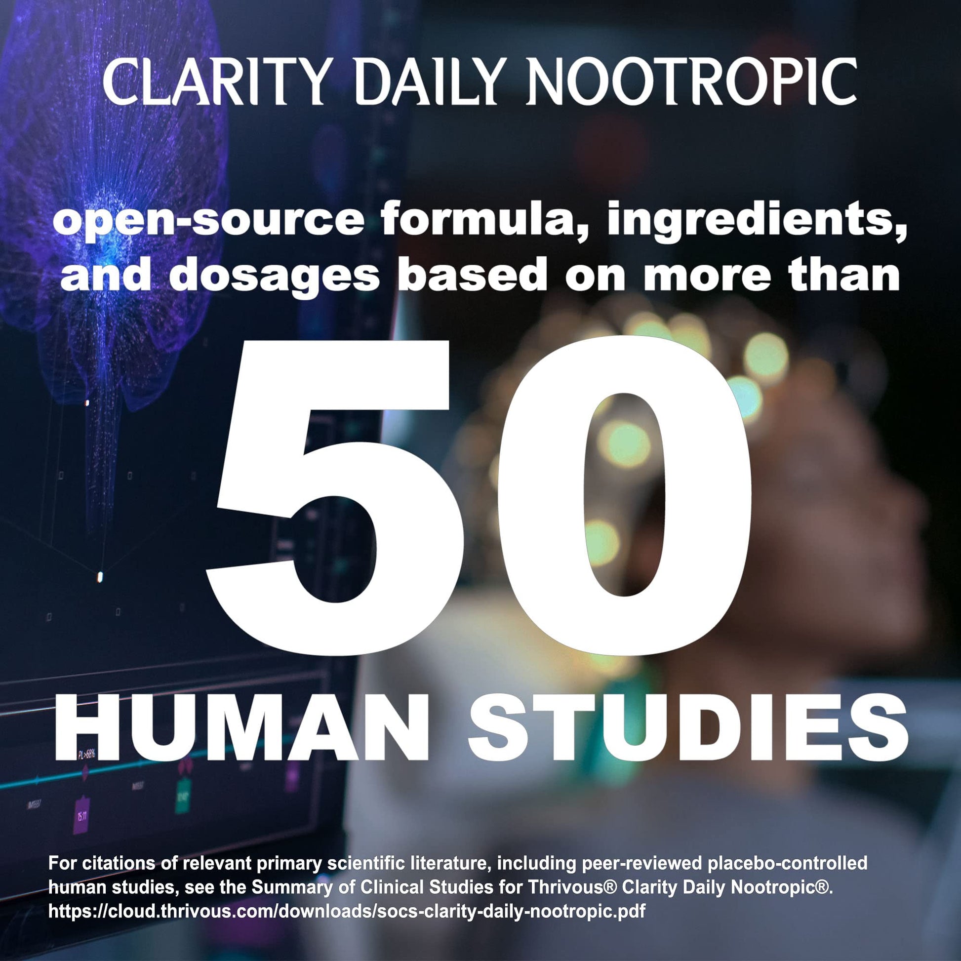 Thrivous Clarity Daily Nootropic – Cognitive Support & Mood Formula with Bacopa (Synapsa®), L-Theanine, Rhodiola Rosea, Vitamin B Complex & Zinc Picolinate – 60 Vegan Capsules Thrivous Au supplements