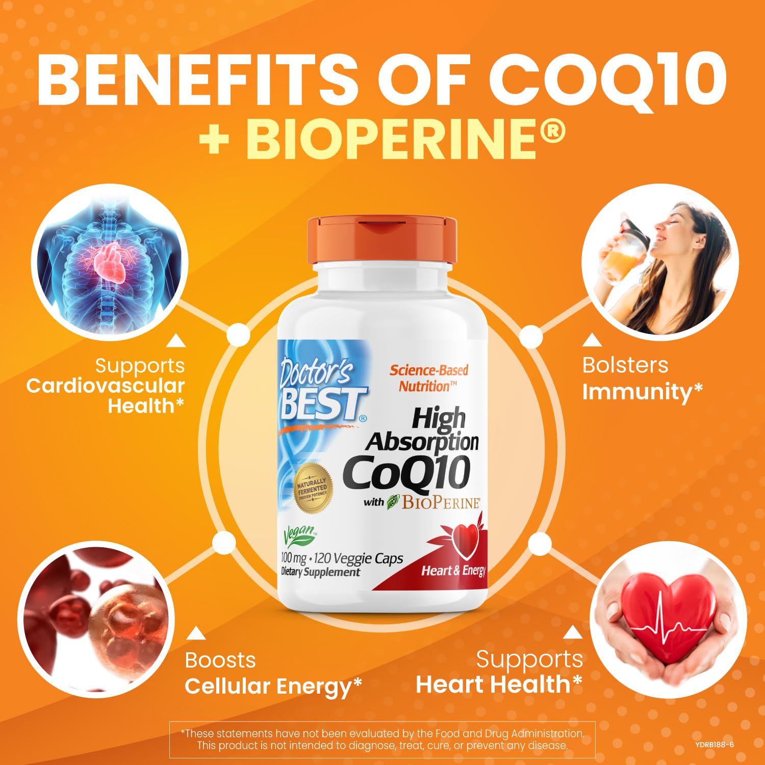 Doctor's Best High Absorption CoQ10 with Bioperine, Heart Health & Energy Production Doctor's BEST Au supplements
