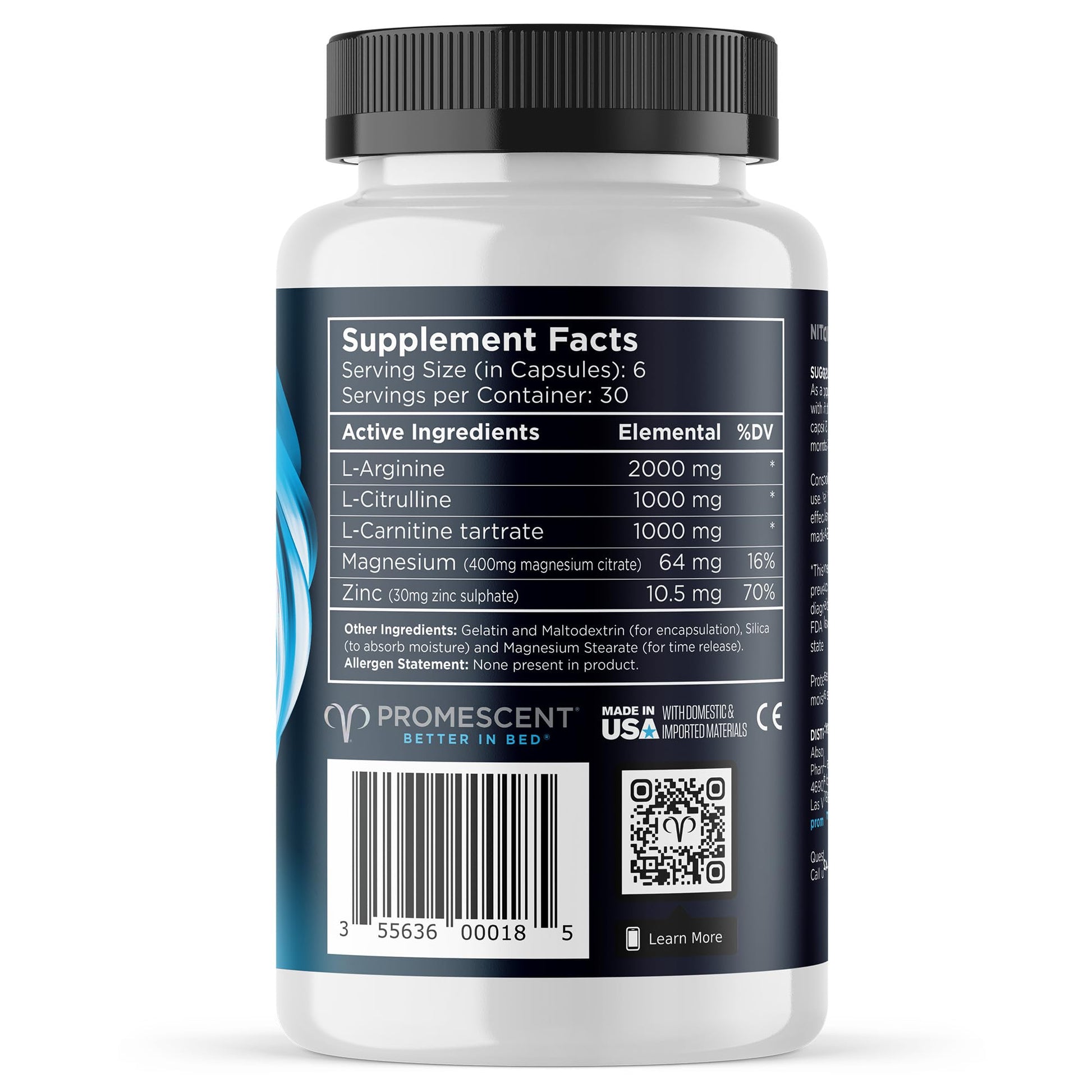 Promescent VitaFLUX Nitric Oxide Supplements for Men, Fast Acting Male Enhancing Pills for Stamina, Size & Performance, L-Arginine L-Citrulline L-Carnitine (30 Servings) Promescent Au supplements