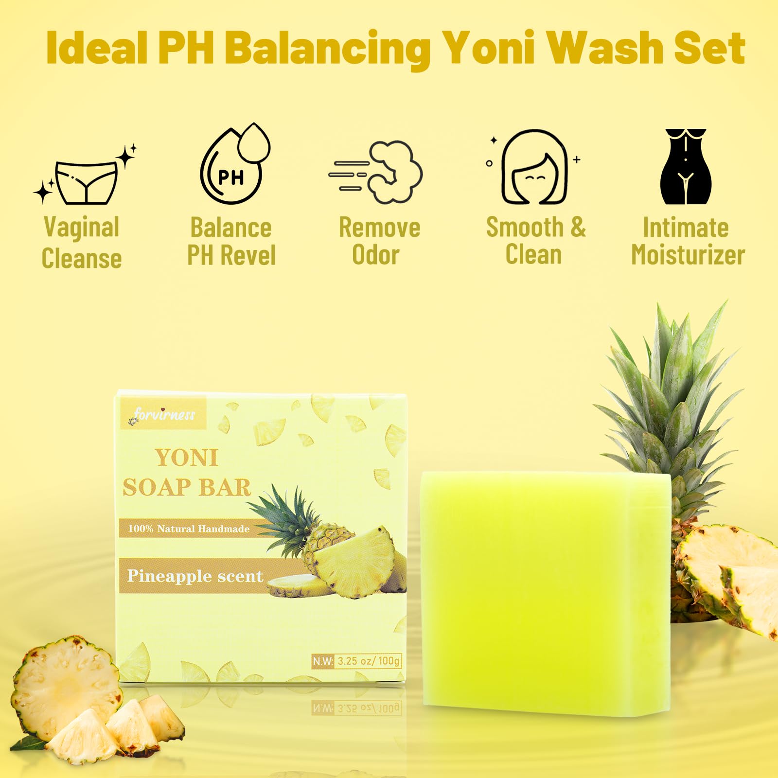 Yoni Wash Yoni Oil Yoni Bar Soap, Women ph Balance, Feminine Wash for Women Remove Odor Moisturizing forvirness Au supplements