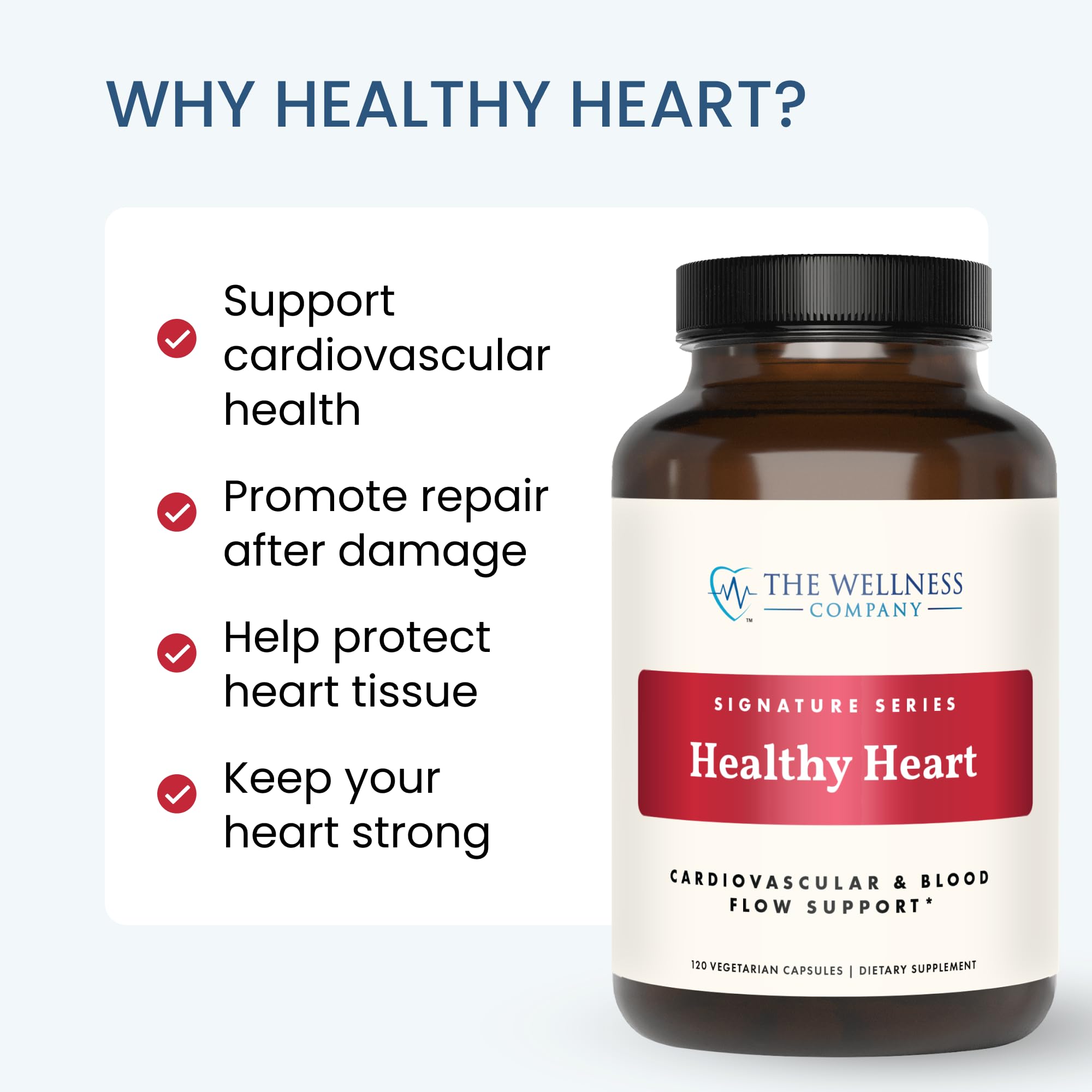 The Wellness Company Healthy Heart - Cardiovascular Strength, Blood Flow, Nitric Oxide Production & Healthy Cholesterol Levels | 120ct (2 Month Supply) The Wellness Company Au supplements