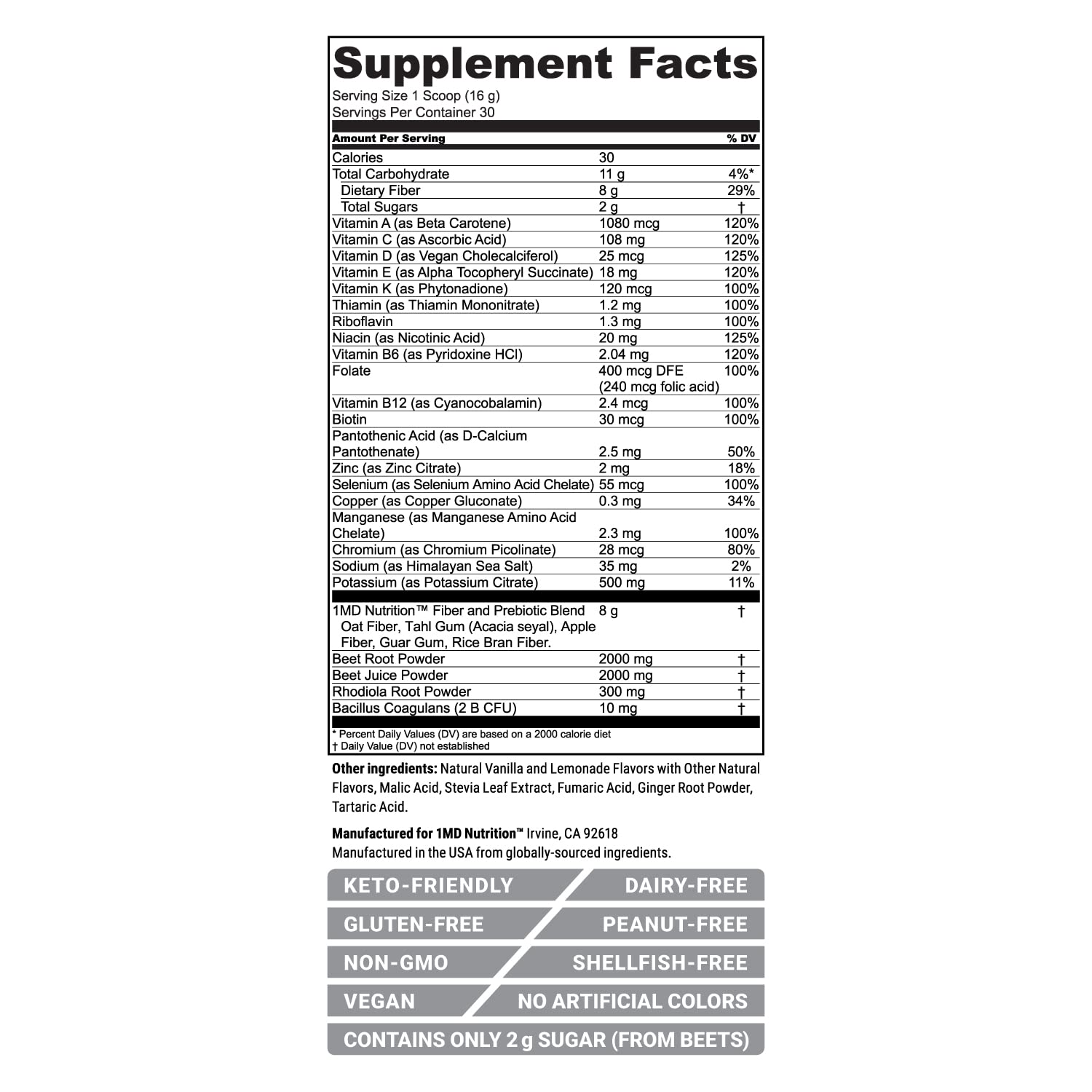 1MD Nutrition CardioFitMD - Vegan Beets Superfood Keto-Friendly Heart Health Powder 1MD Nutrition Au supplements