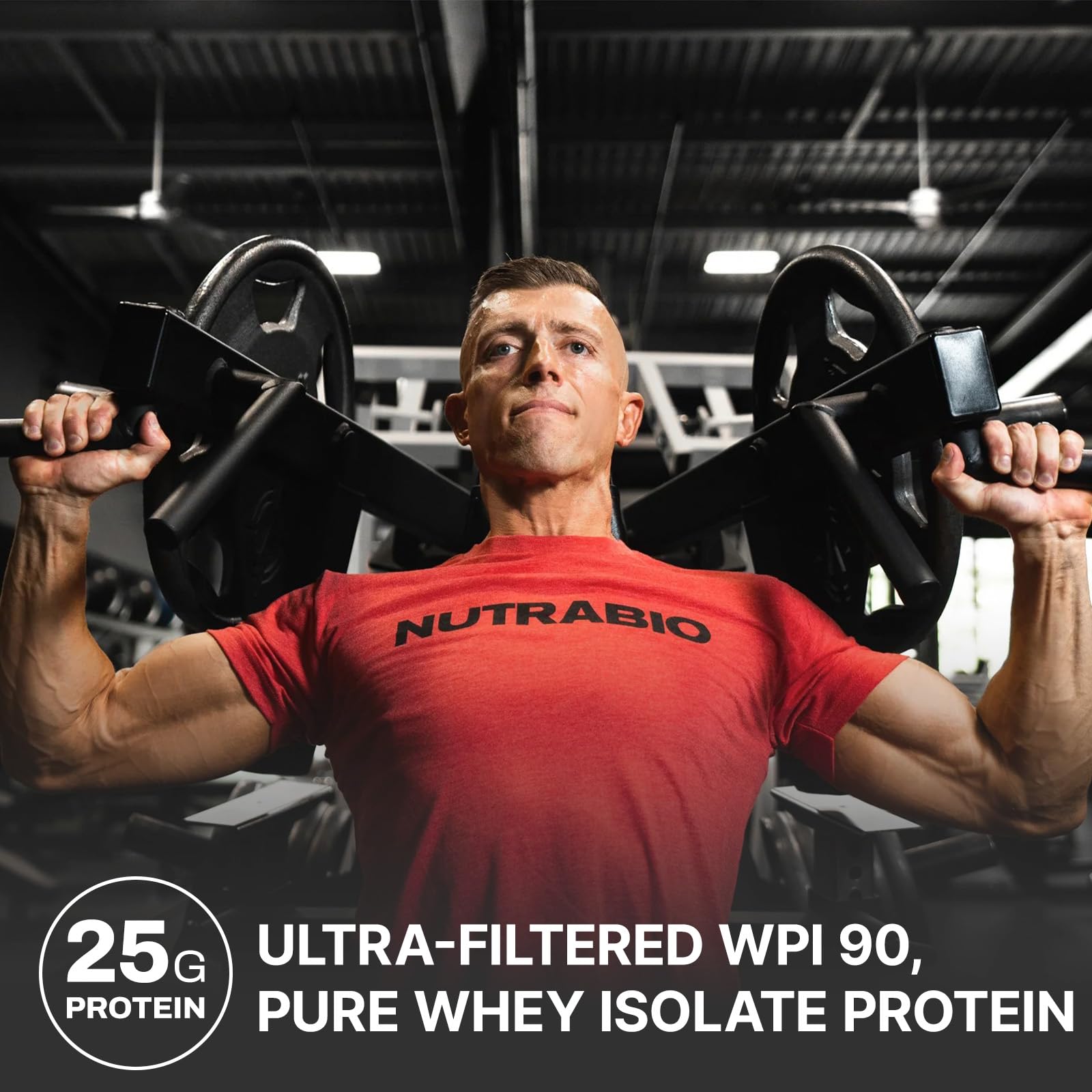 NutraBio Whey Protein Isolate Supplement – 25g of Protein Per Scoop with Complete NutraBio Au supplements