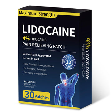 SZLGANG 4% Lidocaine Pain Relief Patches - (Large, 30, Count) Maximum Strength Relief for Back, Neck, Shoulder, Joint & Muscle Pain, 3.9”x 5.5”-03O SZLGANG Au supplements