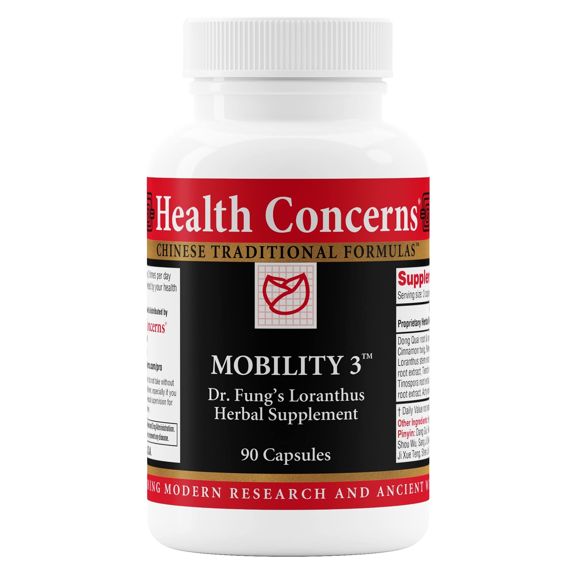 Health Concerns Mobility 3 – Joint & Muscle Support – Herbal Stiffness Supplement for Men & Women – Dong Quai, Ginseng, Fo-Ti, Loranthus & Ginger Formula – Chinese Support – 90 Capsules Health Concerns Au supplements