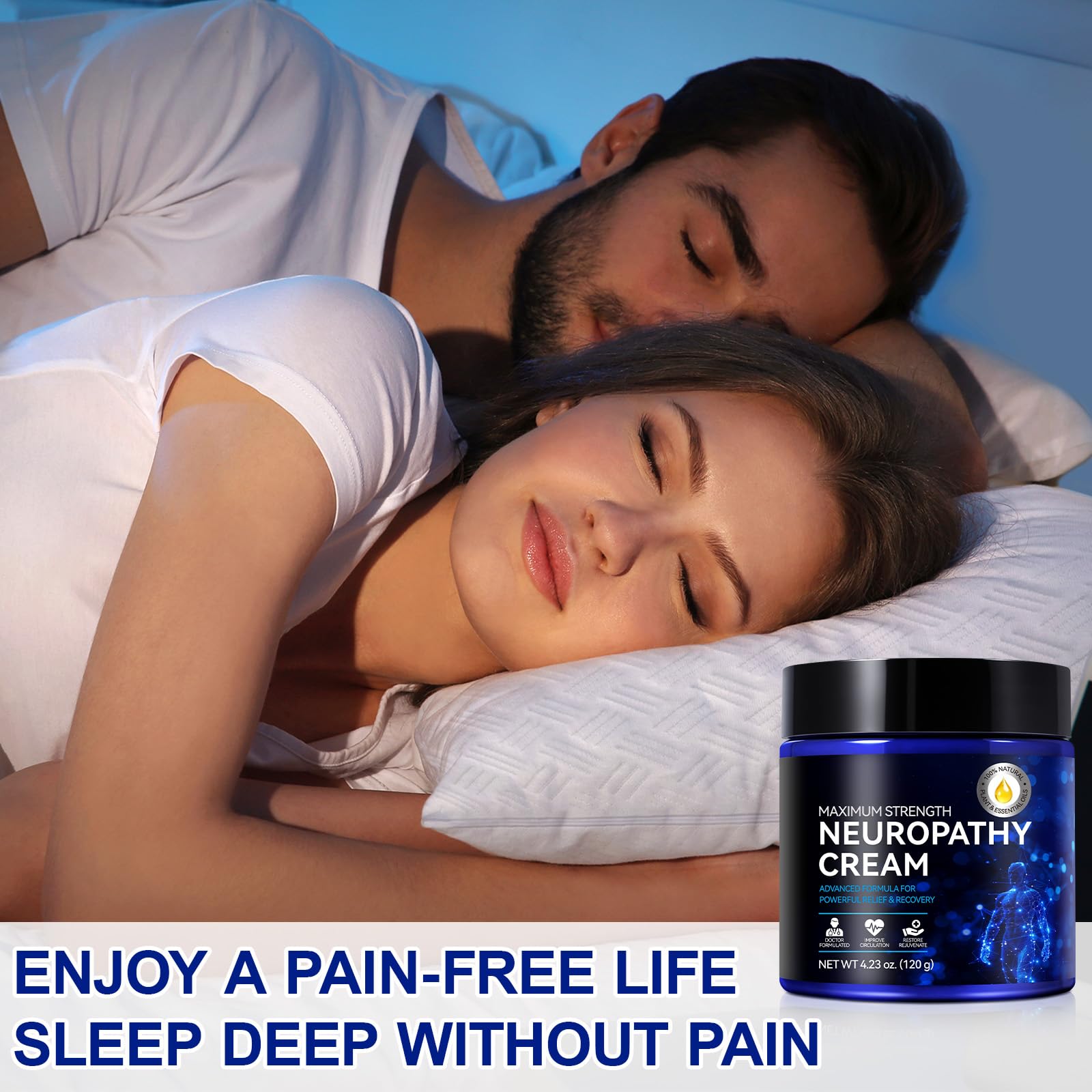 Neuropathy Cream for Feet, Legs & Hands – Lightweight, Plant-Based Formula with Cooling Comfort, 4 oz CFXYHNOX Au supplements