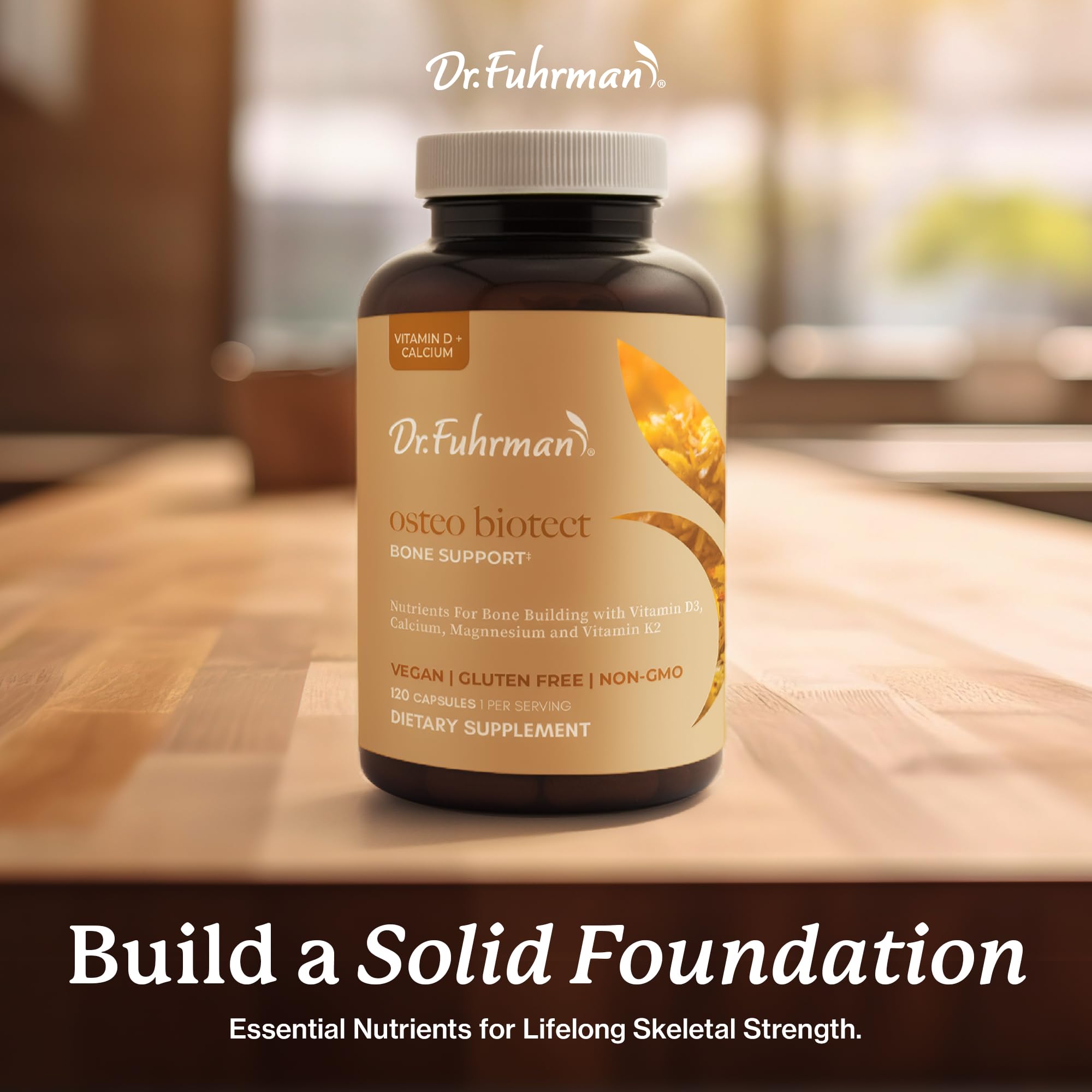 Dr. Fuhrman Osteo Bone Health Supplement | Wholefood Supplement for Women & Men | Vitamin for Bone Density | Organic Vitamin D3, Calcium, Magnesium & K2 | Natural Ingredients | 120 Caps Dr. Fuhrman Au supplements
