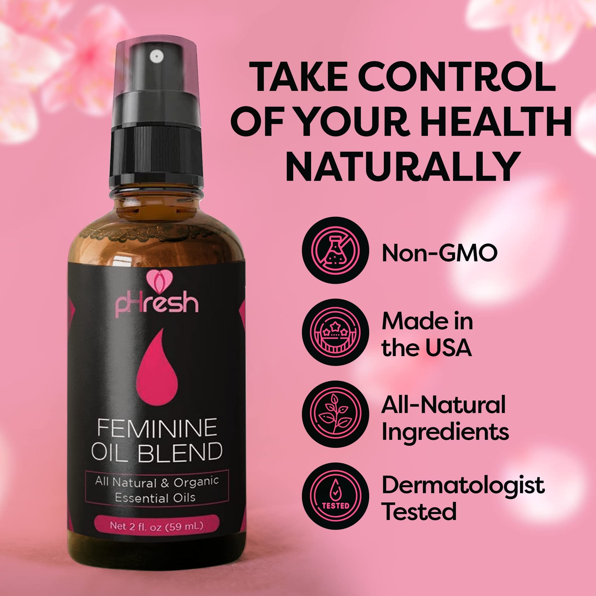 pHresh Feminine Spray - 100% All Natural Yoni Oil for Women - with Tea Tree, Lemongrass, Orange Essential Oils ACE NUTRITION Au supplements