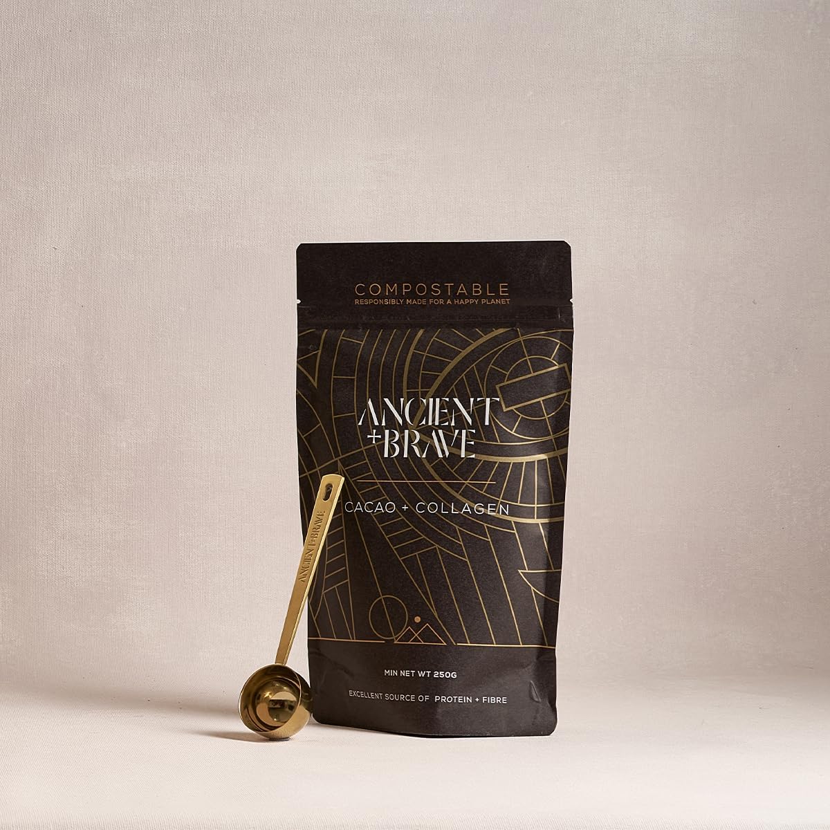 Ancient + Brave - Cacao + Collagen Powder 250g - Peruvian Raw Cacao Hot Chocolate with Grass Ancient + Brave Au supplements