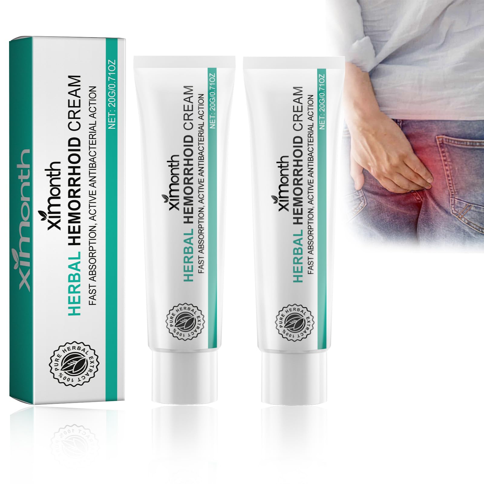 KANBHE Hemorrhoid Cream, Herbal Hemorrhoid Cream, Natural Hemorrhoid Ointment, for Men and Women Hemroid Creams (2PCS) KANBHE Au supplements