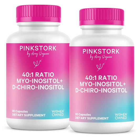 Pink Stork Myo-Inositol & D-Chiro Inositol Supplement - Hormonal Balance for Women - Ovarian Support - 40:1 Ratio - Fertility Supplements for Women - 180 Capsules, 2 Month Supply Pink StorkAU supplements