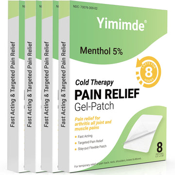 yimimde Menthol 5% Pain Relief Patches - 32 Count Maximum Strength Pain Relief Patches for Back Pain, Joint & Muscle Soreness - Fast Acting, Long-Lasting yimimde Au supplements