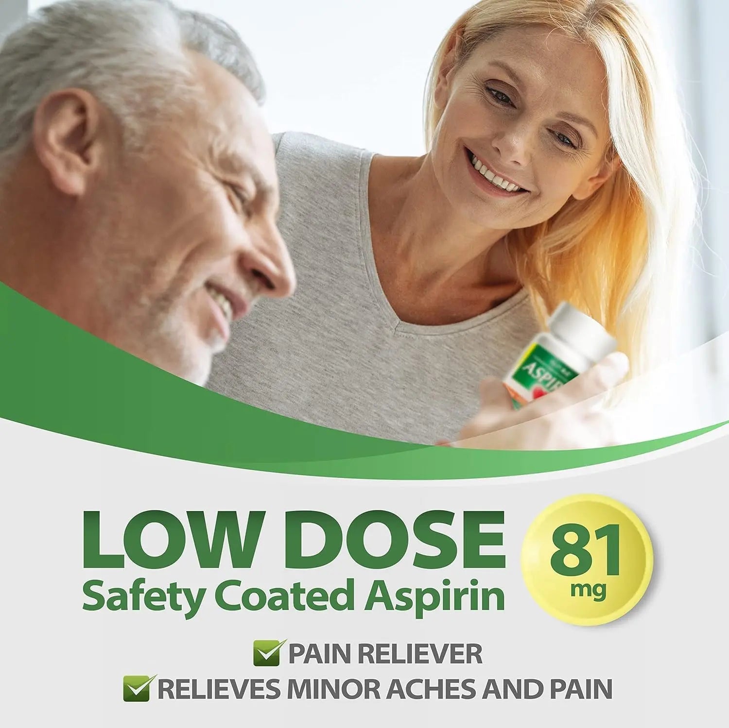 HealthA2Z® Aspirin 81 mg | DYE Free | Low Strength | 200 Counts | Pain Relief | Reduces Minor Aches Muscle Pain & Cramps | Fever Reducer | Reduces Headache | (NSAID) HealthA2Z Au supplements