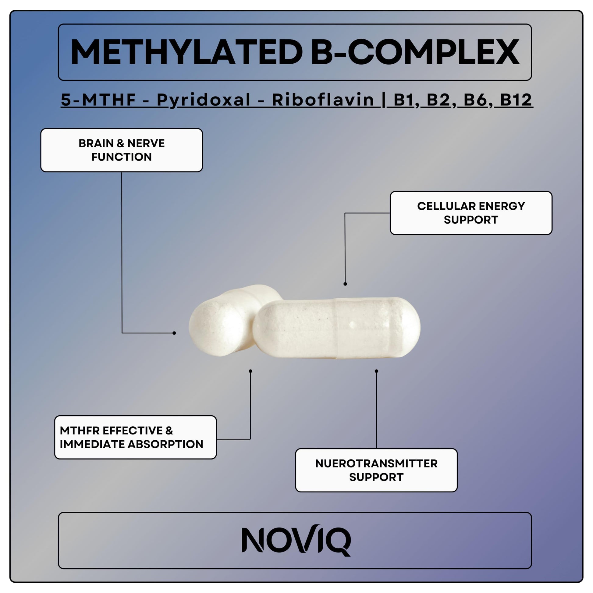 11-in-1 Nootropic Supplement: Supports Memory & Cognition - 100mg Ginkgo 150mg Bacopa 300mcg Huperzine 200mg L-Theanine 150mg L-Tyrosine & Bioactive B-Complex w/ 5-MTHF - 1,100mg+ Serving - 60 Count NOVIQ Au supplements