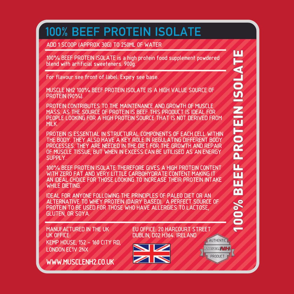 MuscleNH2 Beef Protein Isolate Powder 90%, High Protein, Low Fat, Dairy Free, Gluten Free, Soy Free MuscleNh2 Au supplements