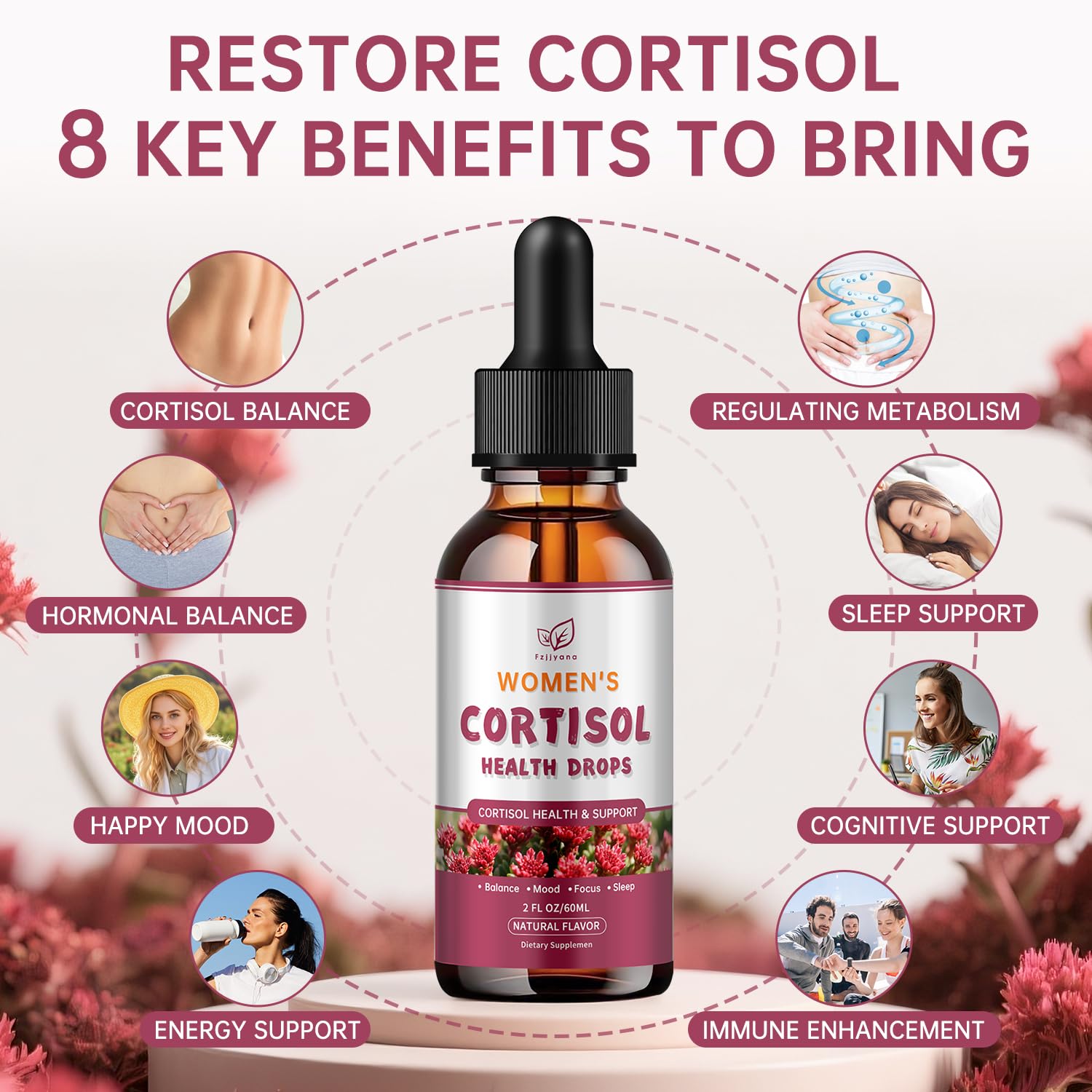 Cortisol Manager Liquid Drops, Cortisol Supplements for Women, with magnesium ashwagandha, rhodiola rosea,l-theanine,Phosphatidylserine-Promote Relaxation and Support Mood- 30 Day Vegan Supply Fzjjyana Au supplements