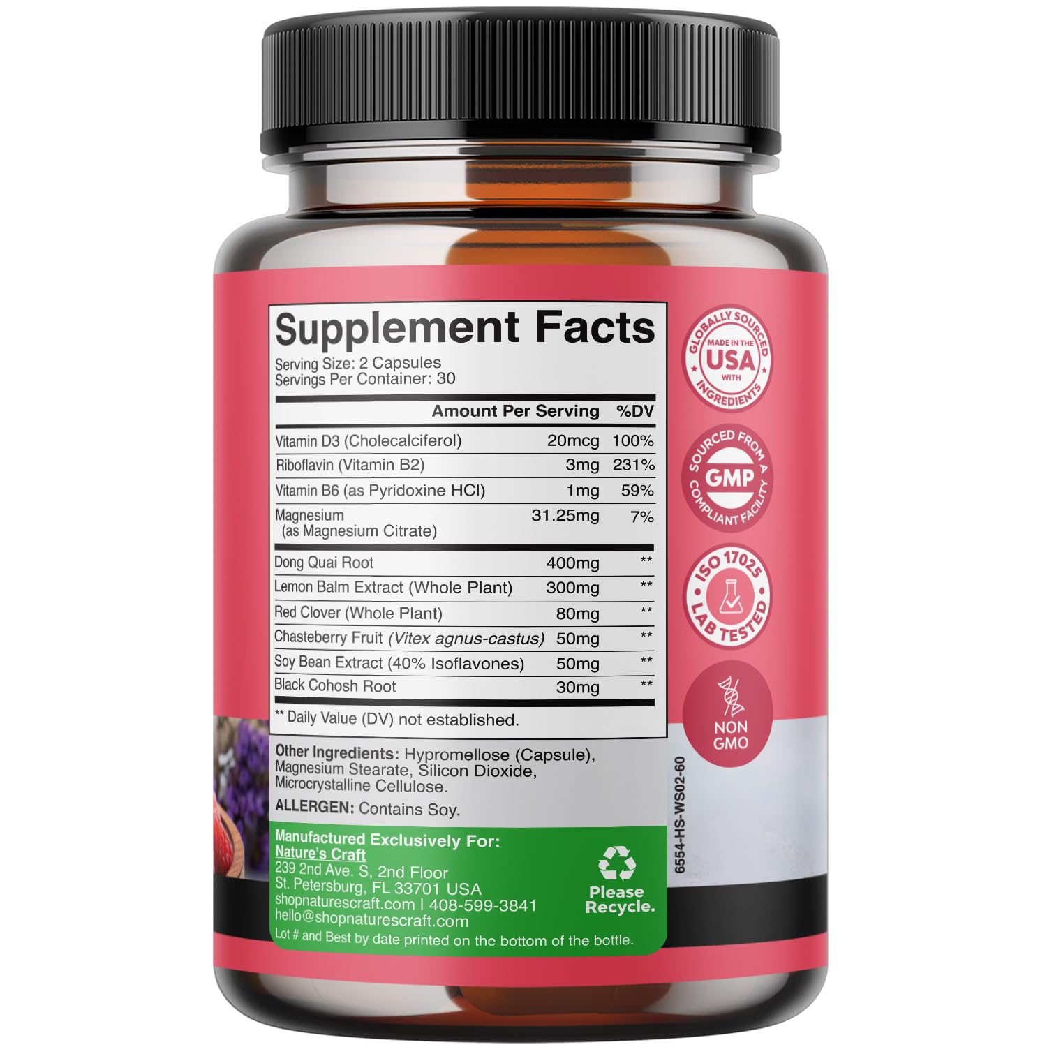 Complete Herbal Menopause Supplement for Women - Multibenefit Menopause Relief Hormone Balance Natures Craft Au supplements