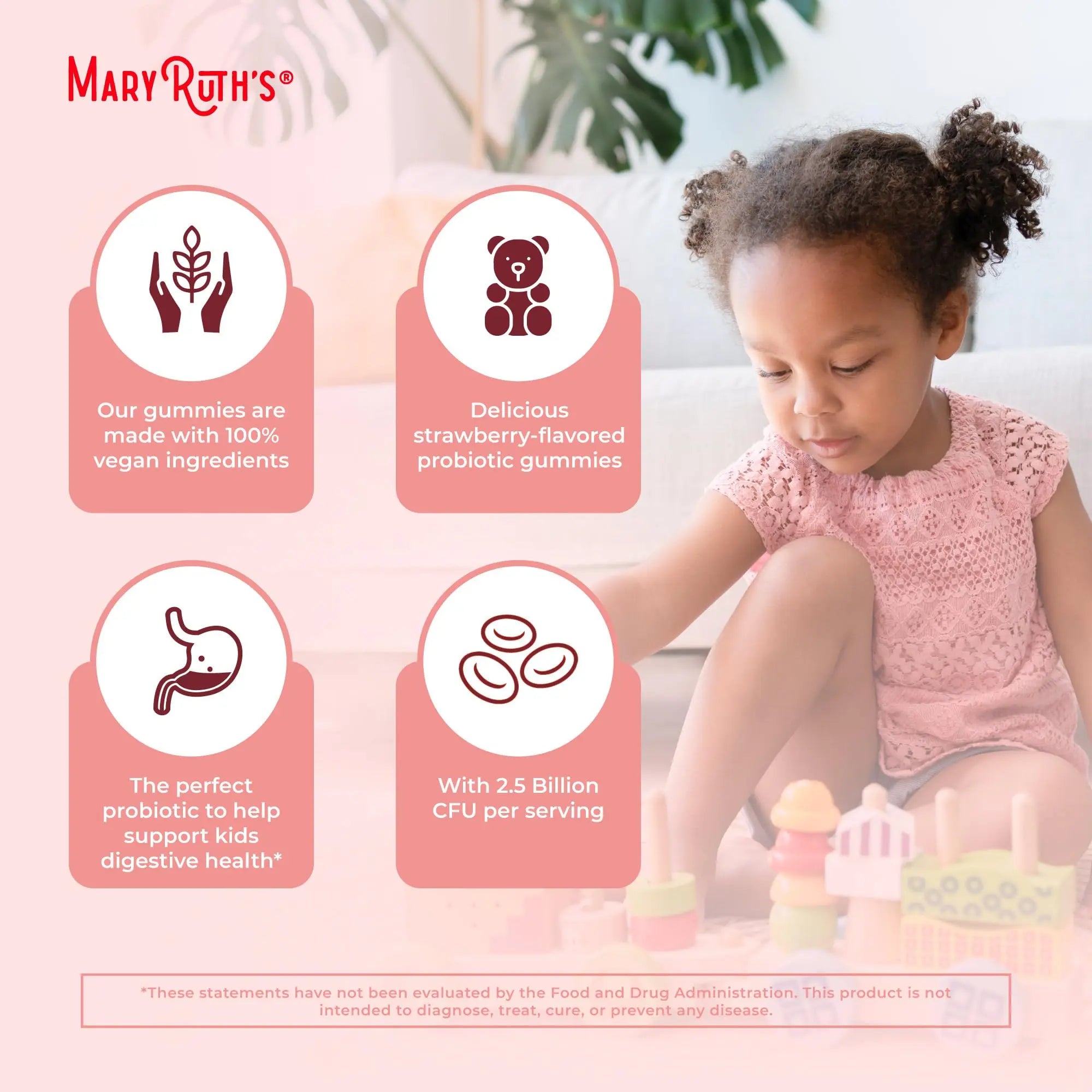MaryRuth Organics Kids Probiotics for Digestive Health | USDA Probiotic Gummies | 2 Month Supply | Kids Probiotics | Immune Support | Gut Health Supplement | Vegan | Non-GMO | Gluten Free | 60 Count MARYRUTH'S Au supplements