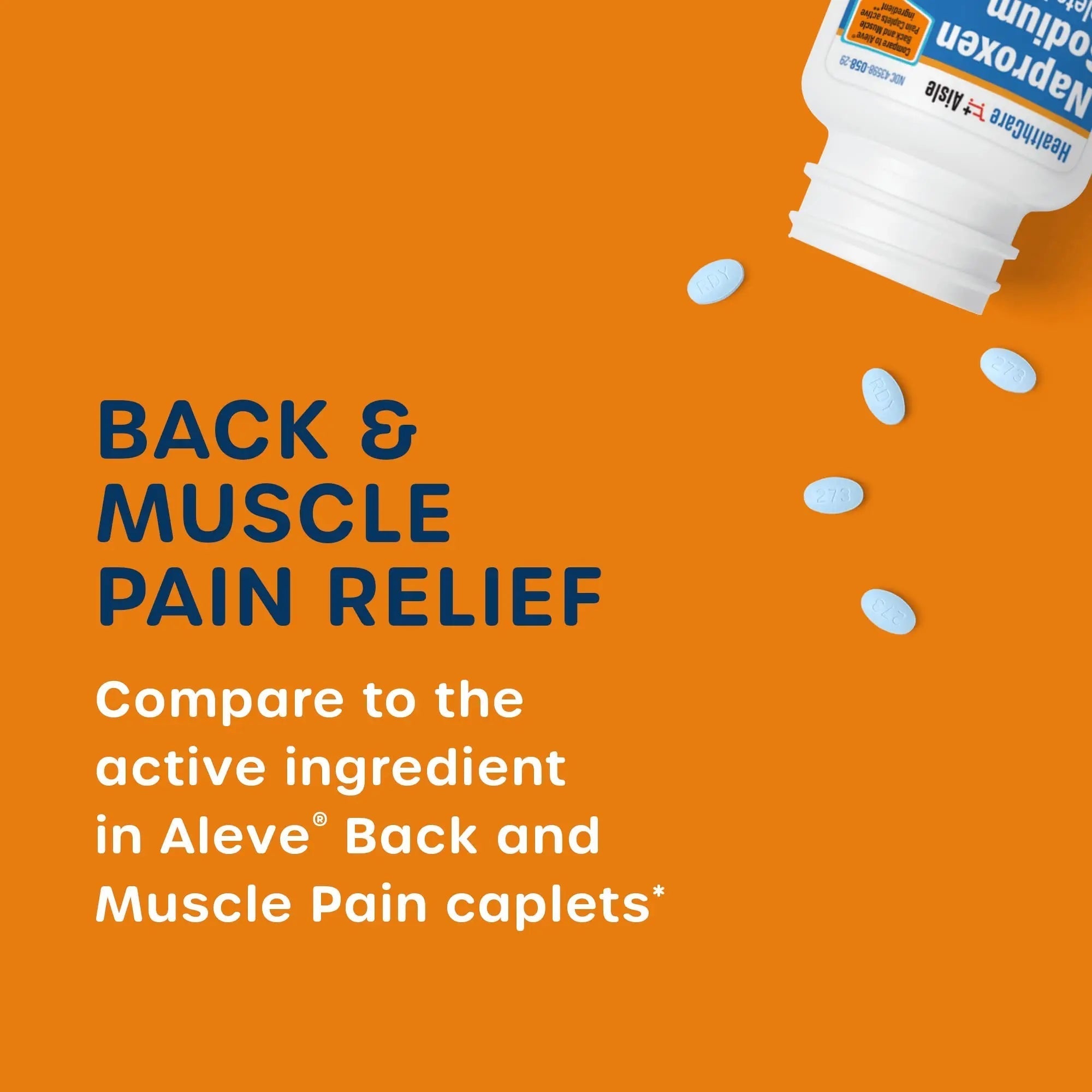 HealthCareAisle Naproxen Sodium, 220 mg - 225 caplets - Back and Muscle Pain Reliever, Up to 12 Hours of Relief HealthCareAisle Au supplements