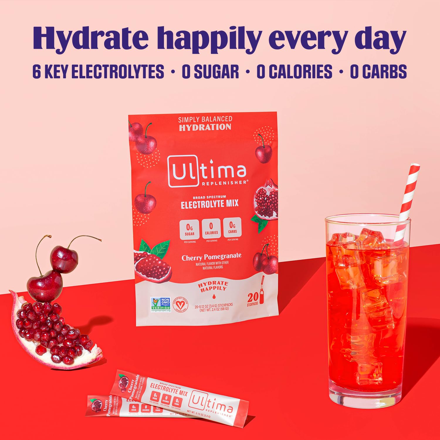 Ultima Replenisher Daily Electrolyte Drink Mix – Cherry Pomegranate, 20 Stickpacks Ultima Replenisher Au supplements