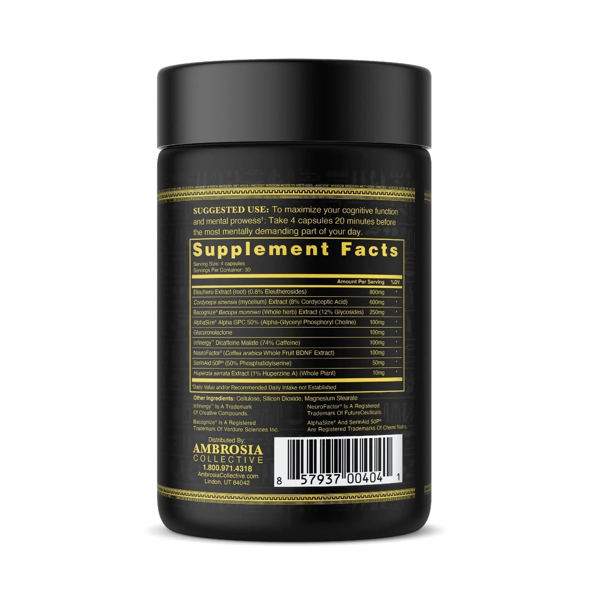 Ambrosia Mental Jewels (Capsules) - Cognitive Enhancer | Increase Memory, Communication Skills, Concentration & Focus | Alpha GPC, Choline, BaCognize Ambrosia Au supplements