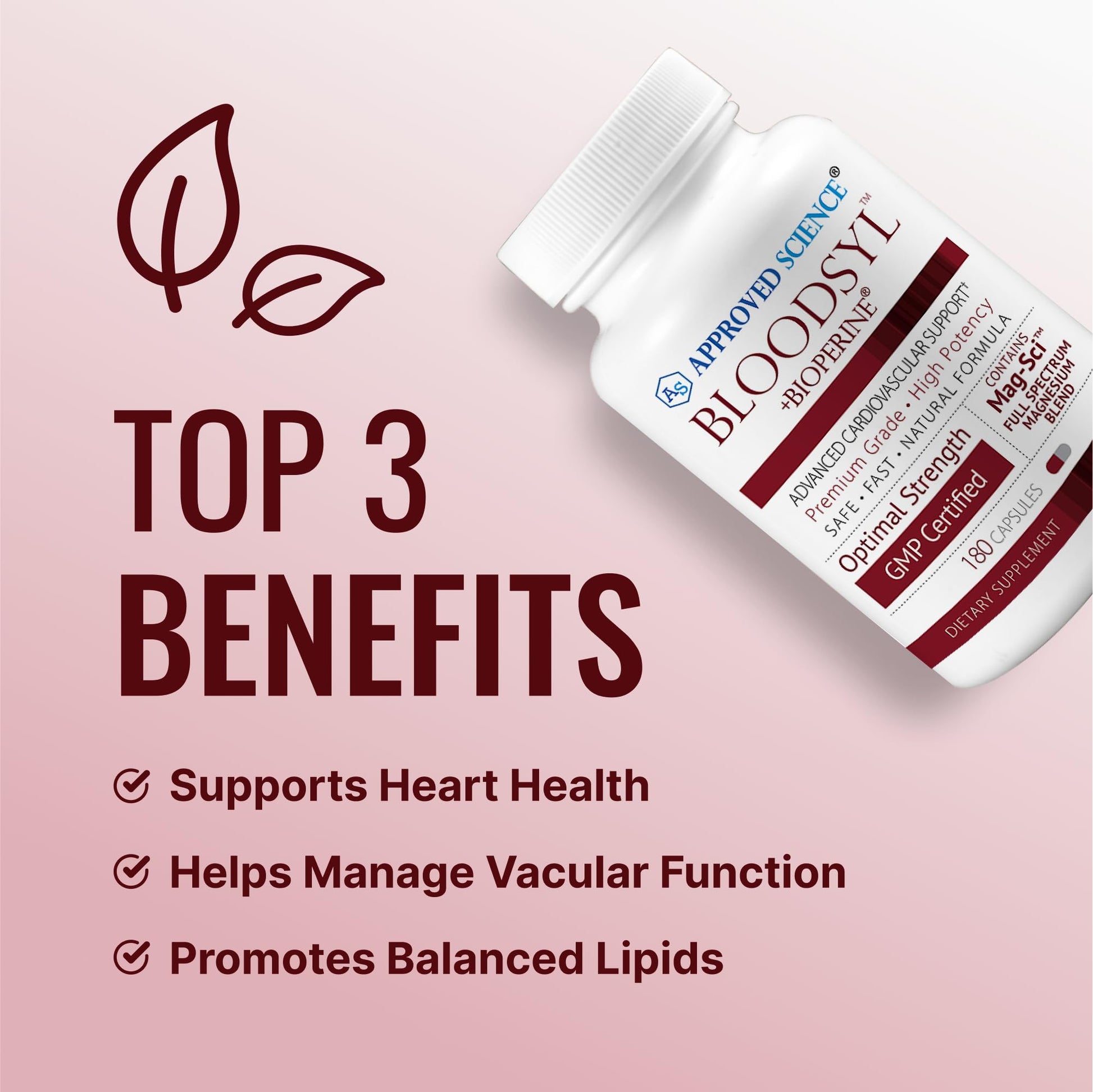 Approved Science Bloodsyl - Supports Blood Flow - Hawthorn Berry, Magnesium, BioPerine - Vegan - 180 Capsules - Pack of 1 Approved Science Au supplements