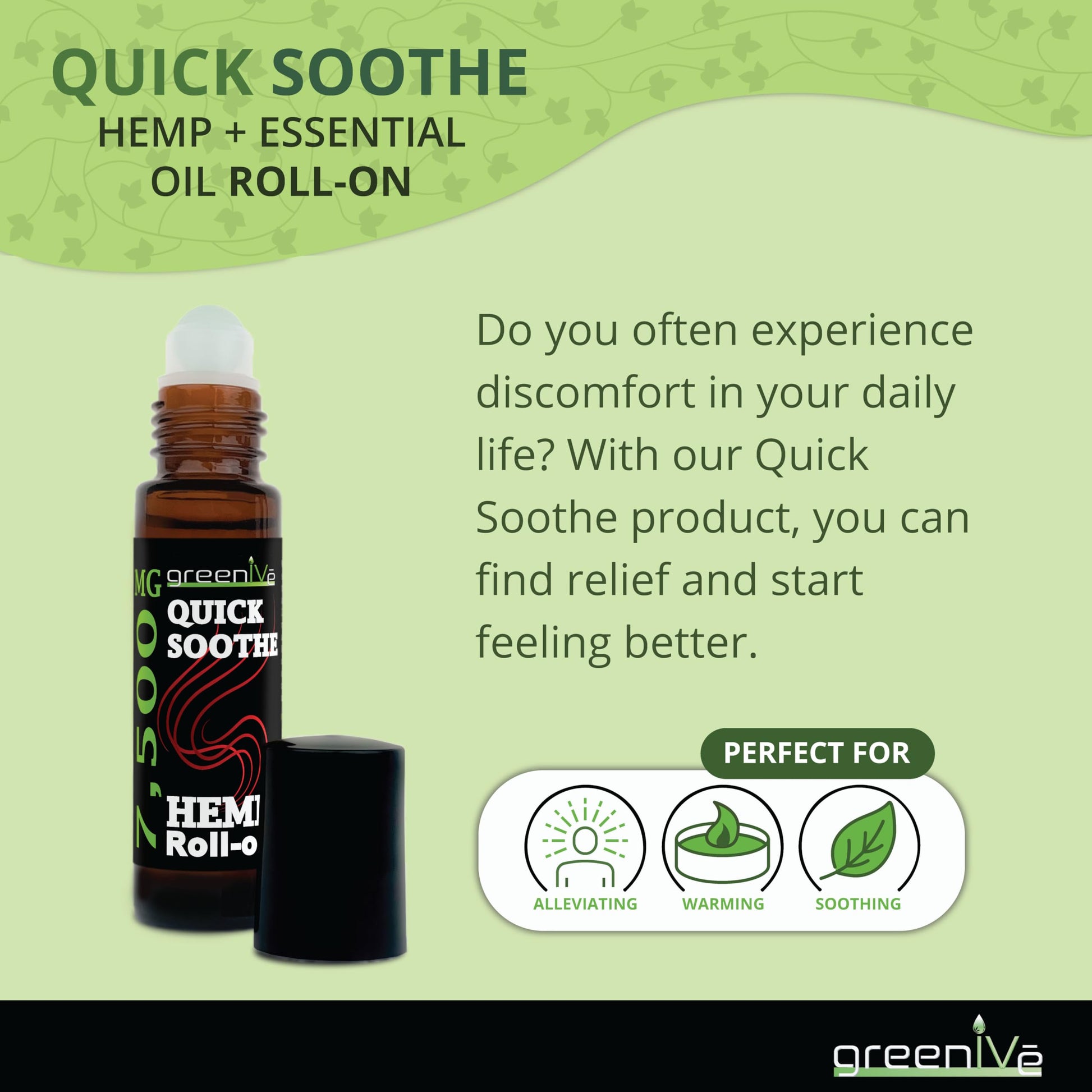 7,500mg Hemp Roll-On Quick Soothe Therapeutic Essential Oil Blend Exclusively on Amazon (1) GreenIVe Au supplements