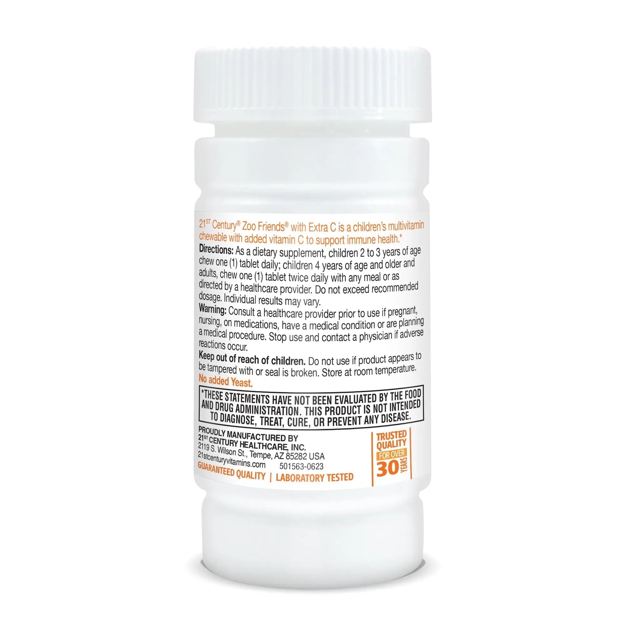 21st Century Zoo Friends with Extra C Chewable Tablets, 60 Count 21st Century Au supplements