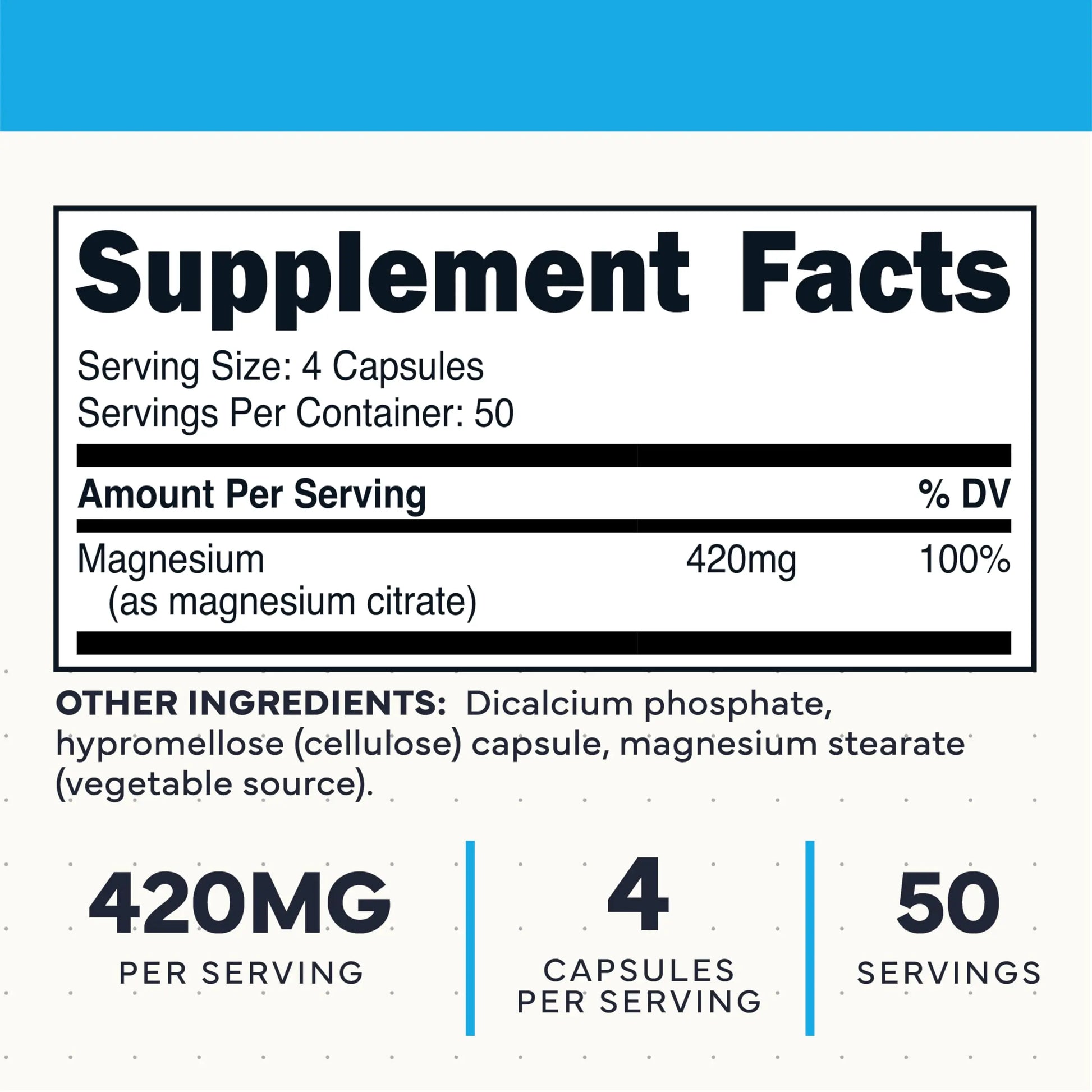 Type Zero Clean Magnesium Citrate Capsules (420mg Per Serving - 200 Capsules) Pure Magnesium Citrate Supplement, Non-GMO - Gluten Free, 50 Servings Type Zero Au supplements