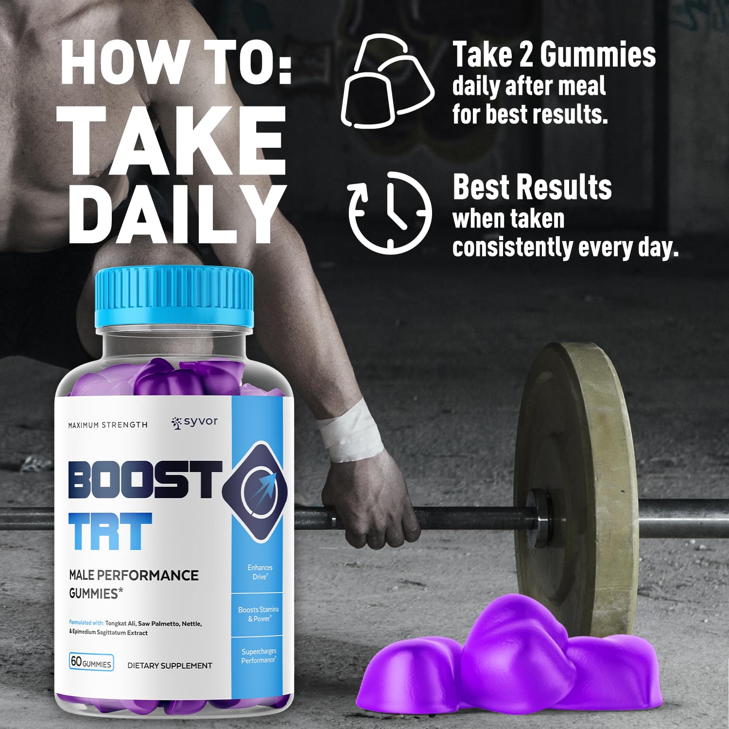 Boost TRT Gummies for Men, Official Boost TRT Male Performance Gummys with Natural Ingredients, Advanced BoostTRT Men's Gummy Supplement with Maximum Strength Premium Vitamins (60 Gummies) Syvor Au supplements