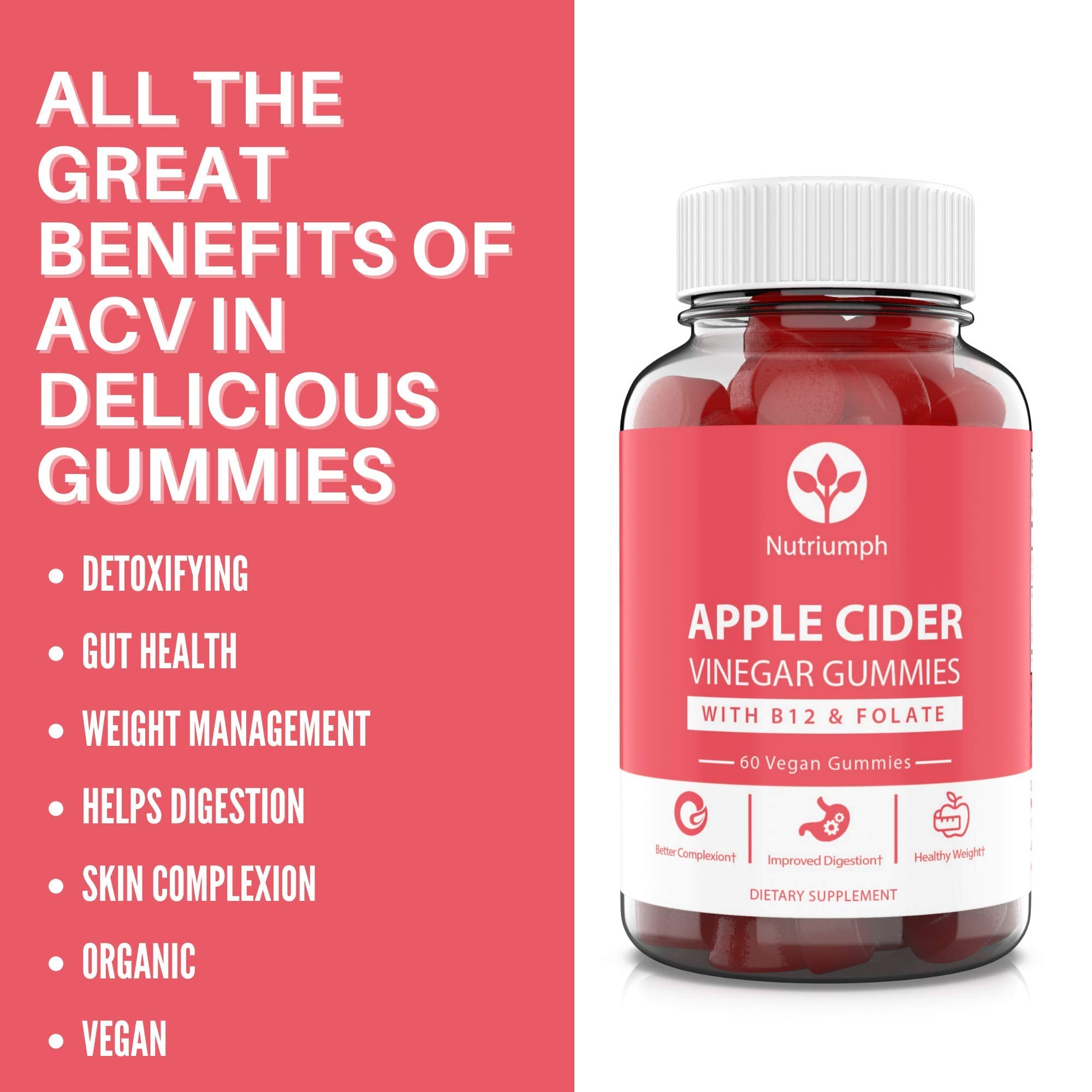 Nutriumph Apple Cider Vinegar Gummies with The Mother Vegan – Weight Loss, Detox Nutriumph Au supplements