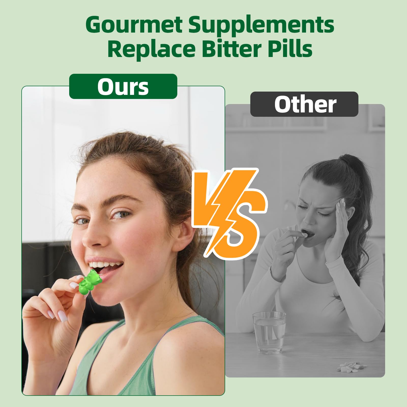 Multivitamin Super Greens Gummies - Daily Vegan Gummy Vitamins for Women, Apple Flavor | Organic Blend with Vitamin C, Turmeric, Zinc, Immune Support, Energy Booster, Metabolism | 60 Count CNDANTING Au supplements