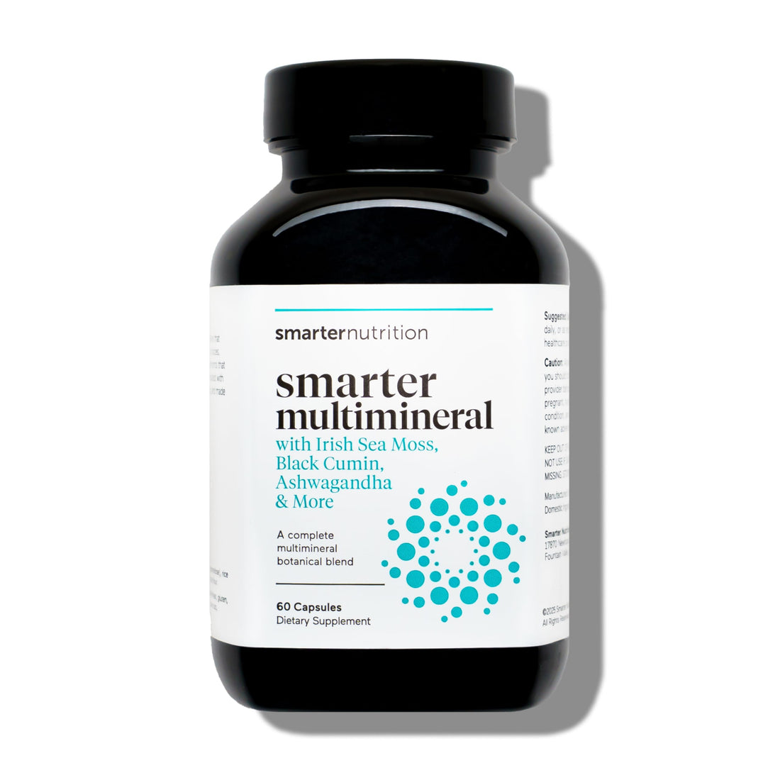 SMARTERNUTRITION Sea Moss Multimineral with Irish Sea Moss with Ashwagandha Bladderwrack Turmeric Zinc Vitamin C Elderberry Dandelion - Non-GMO, USA Manufactured - 60 Capsules[30 Day Supply] SMARTERNUTRITION Au supplements