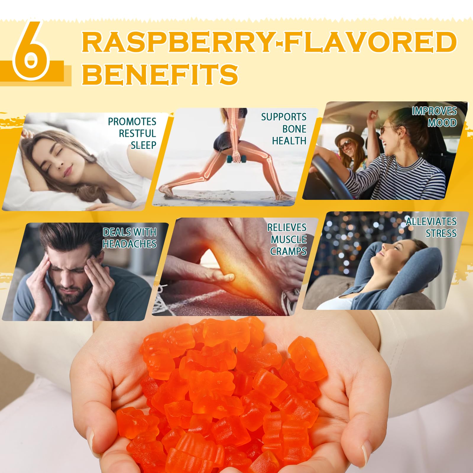 Magnesium Glycinate Gummies 1000mg - Sugar Free Magnesium Potassium Supplement with Vitamin D, B6, CoQ10 for Calm Mood & Sleep Support - 60 Orange Gummies ElevateLife Au supplements