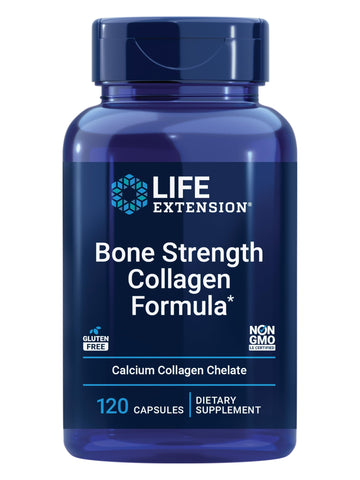 Life Extension Bone Strength Collagen Formula, Calcium Collagen chelate, Calcium fructoborate, Vitamin D3, Magnesium Citrate, Silicon, Boron, Gluten-Free, Non-GMO, 120 Capsules Life Extension Au supplements