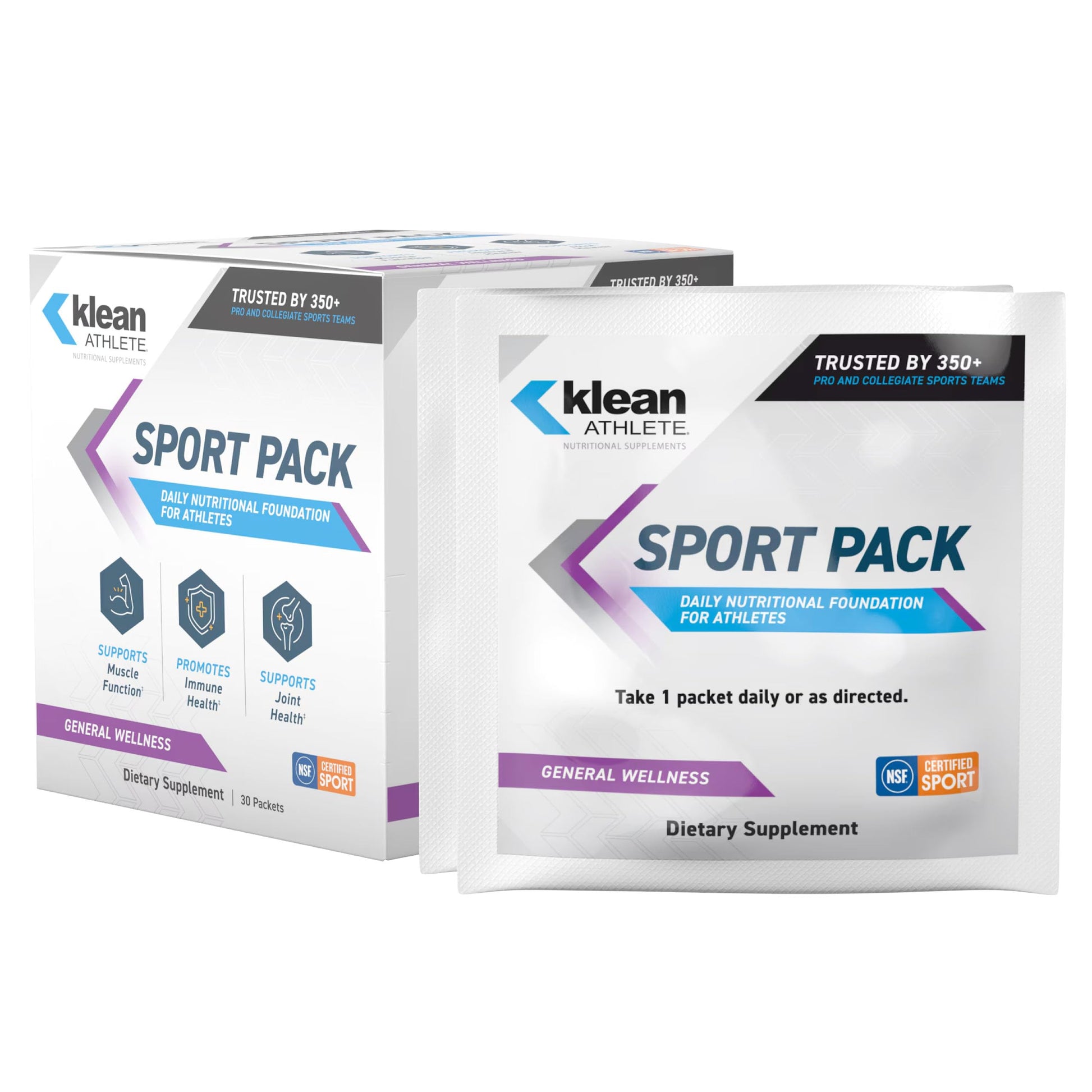 Klean Athlete Klean Sport Pack - Contains Magnesium Glycinate, Vitamin D & Omega-3 - Supports Muscle, Joint & Immune Health - NSF Certified - Daily Nutritional Supplement for Athletes - 30 Packets Klean Athlete Au supplements