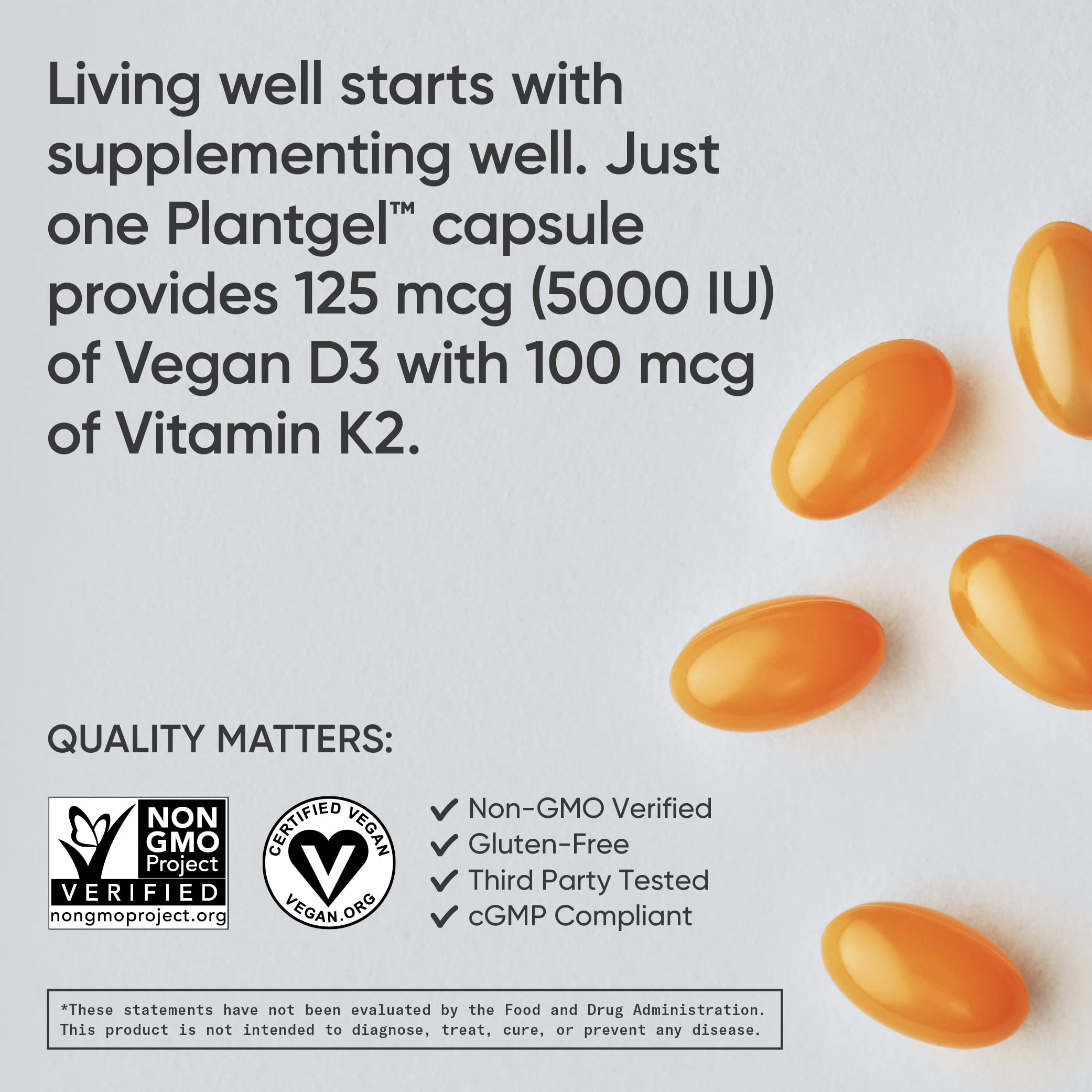 Sports Research Vegan Vitamin D3 + K2 Supplement with Organic Coconut Oil - 5000iu Sports Research Au supplements