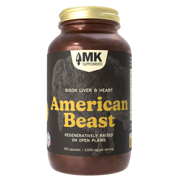 MK Supplements American Beast | Bison Liver & Heart Capsules | ~49x More CoQ10 Than Beef Liver | Regeneratively Raised Bison | 150 Capsules MK Supplements Au supplements