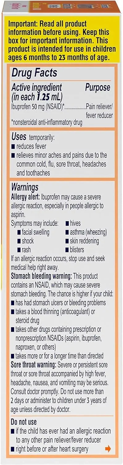 Motrin and Zarbee’s Essentials for Infants Infants' Concentrated Liquid Medicine Drops with Ibuprofen and Zarbee's Baby Coughⱡ Syrup + Immune with Organic Agave + Zinc Motrin Au supplements