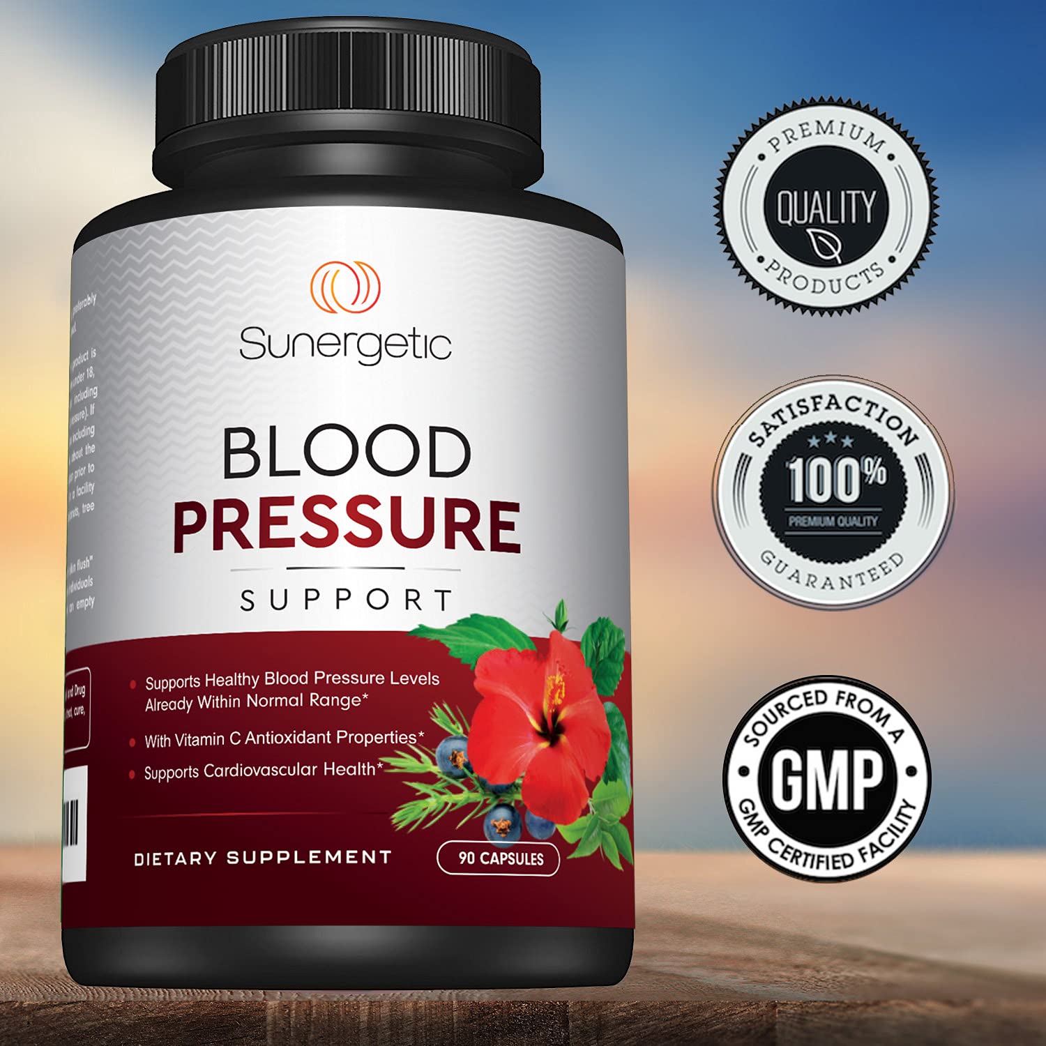 Premium Blood Pressure Support Supplement For Cardiovascular & Heart Health with Garlic Sunergetic Au supplements