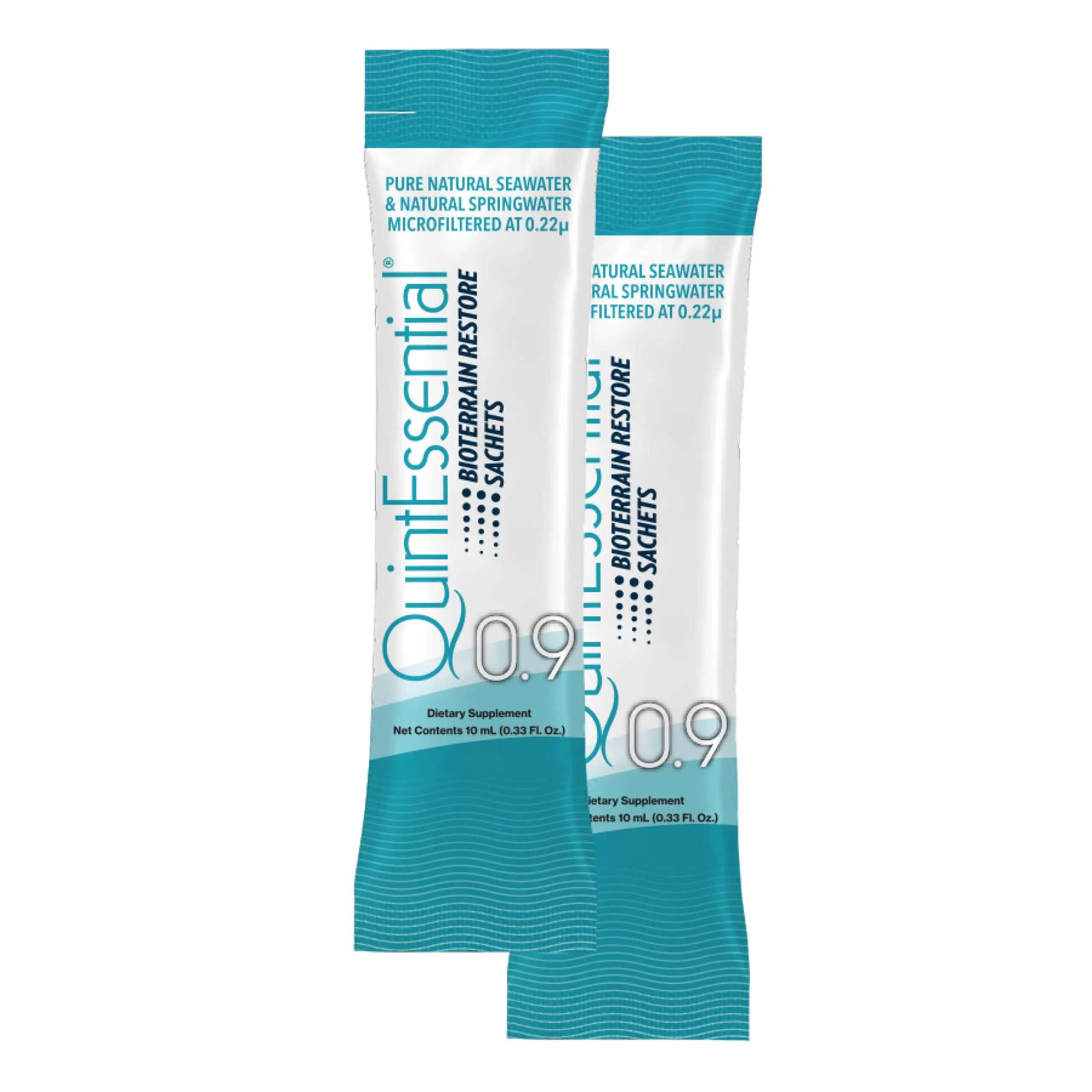 Quicksilver Scientific Quintessential 0.9 Sachets - Isotonic Solution with Sea Water Minerals + Alpine Spring - Liquid Hydration, Electrolyte + Multi Minerals Supplement (30 Count) Quicksilver Scientific Au supplements
