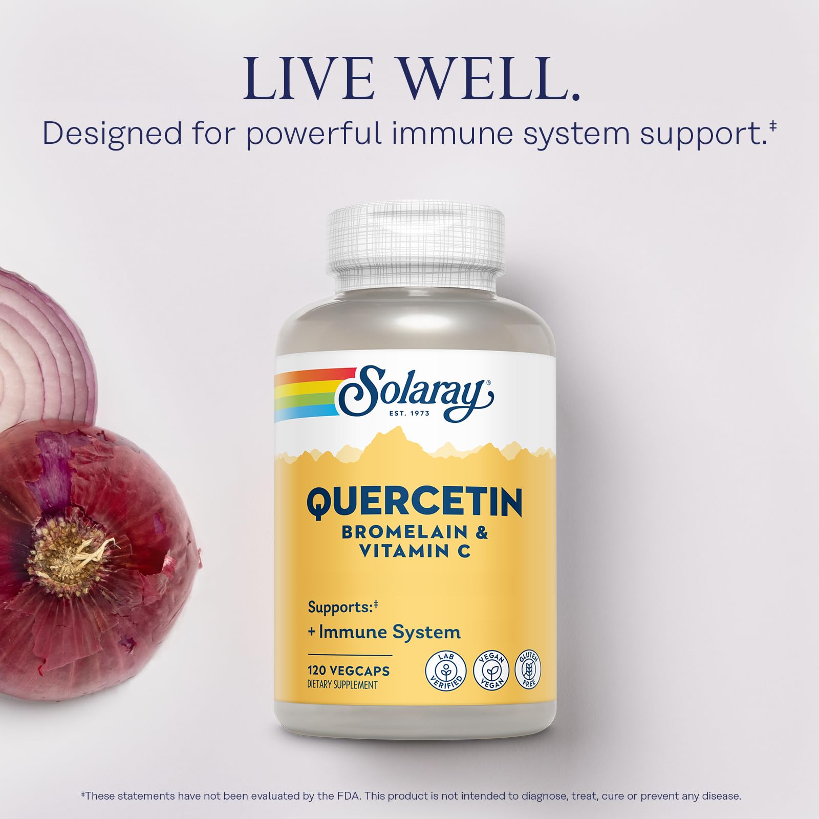 SOLARAY QBC Plex | Quercetin & Bromelain Plus Vitamin C | Year Round Immune Function & Respiratory Health Support | Non-GMO & Vegan | 120 VegCaps SOLARAY Au supplements