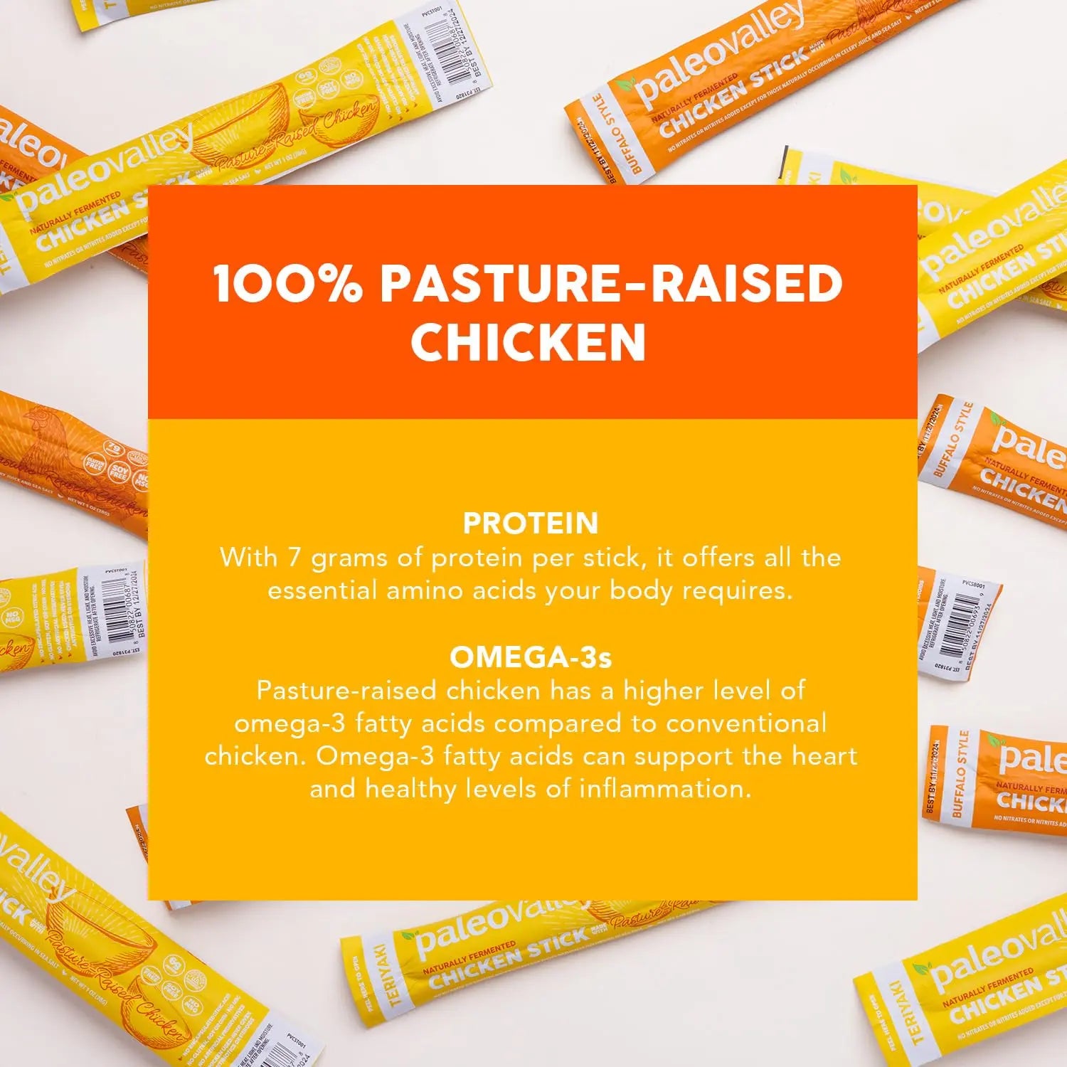 Paleovalley Pasture-Raised Chicken Sticks – 10 Pack – 7g Protein per Stick – Keto-Friendly, Paleo, Gluten-Free, Nitrate-Free – On-the-Go Snack (10 Pack, Teriyaki) Paleovalley Au supplements