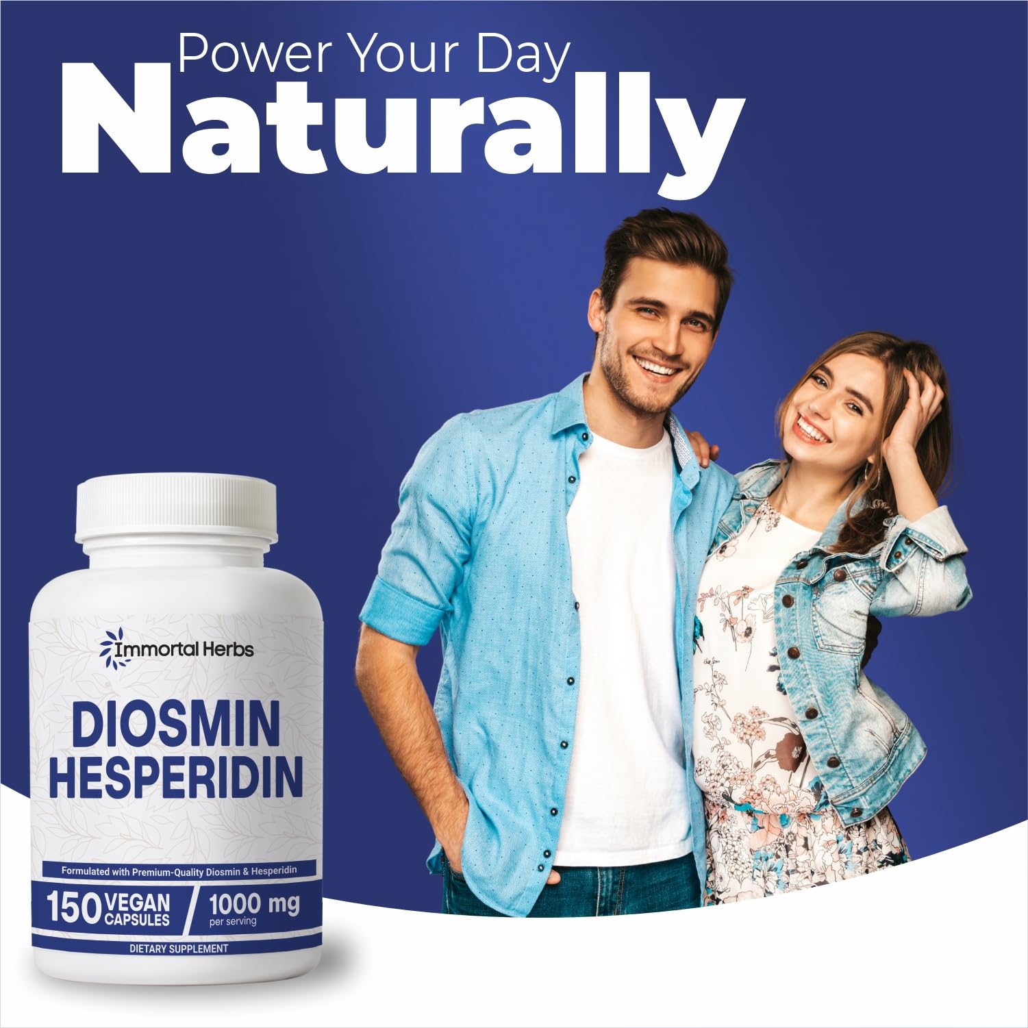 Immortal Herbs Diosmin Hesperidin 1000mg Complex, 150 Capsules, Citrus Bioflavonoids Rich Fruit Extract, 100% Vegetarian, Non-GMO & Gluten Free Diosmin Supplement with Max Strength Immortal Herbs Au supplements