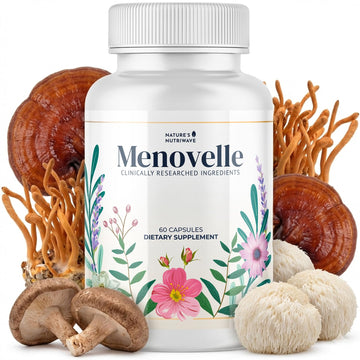 Nature’s NutriWave Menovelle Capsules for Women – Natural Daily Support Formula with Mushrooms and Botanicals – Non-GMO, Easy to Take, Made in the USA, 60 Capsules, 30 Servings, 1 Month Supply Nature’s NutriWave Au supplements