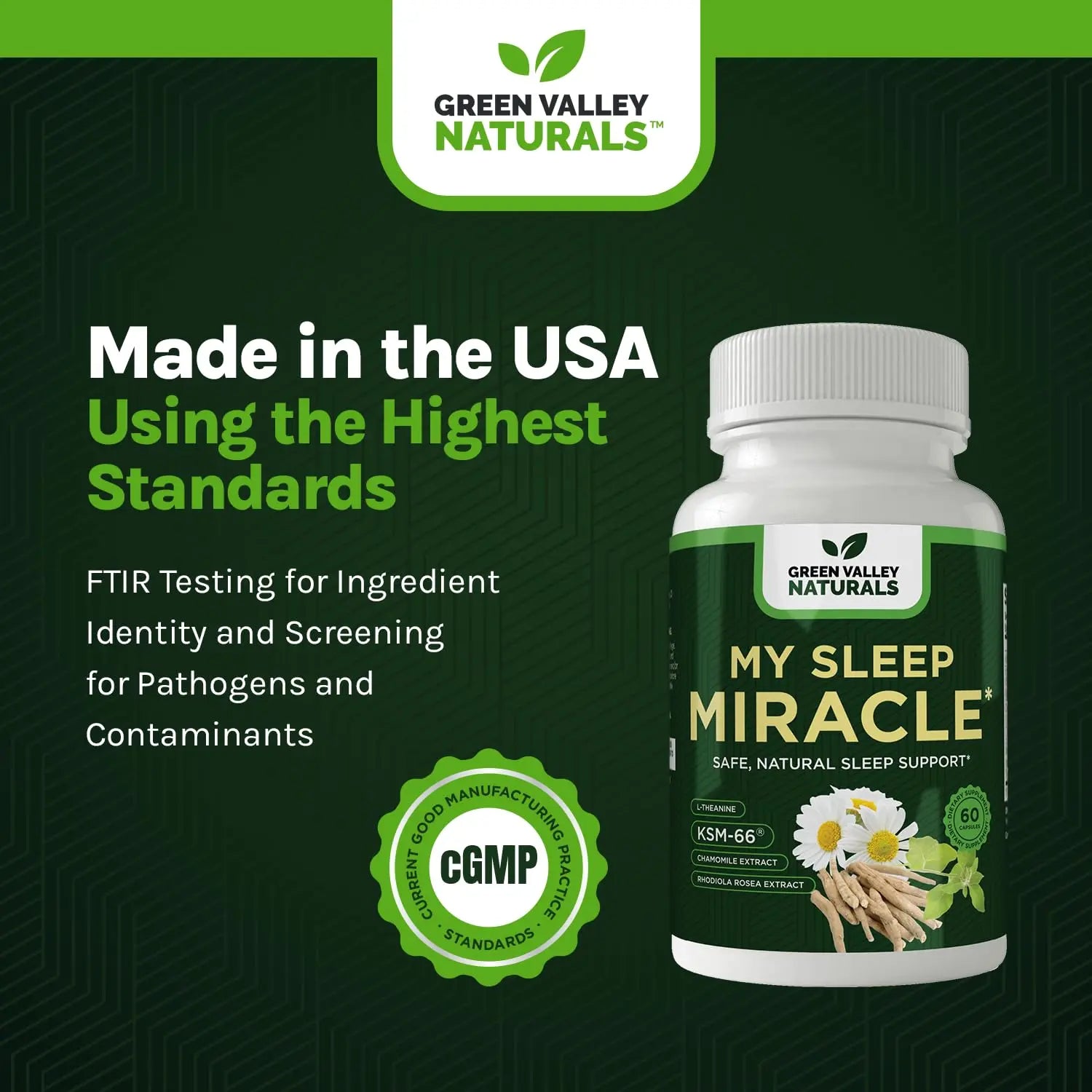 GREEN VALLEY NATURALS My Sleep Miracle Vegan Sleep Support Supplement | Melatonin-Free Formula | Ashwagandha, Chamomile & L-Theanine | Promotes Calm, Relaxation & Restful Sleep | 60 Capsules GREEN VALLEY NATURALS Au supplements