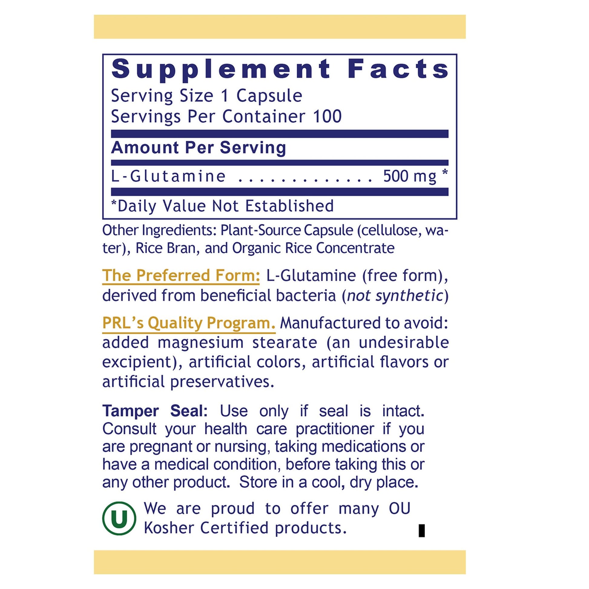 Premier Glutamine by Premier Research Labs --100 caps Premier Research Labs Au supplements