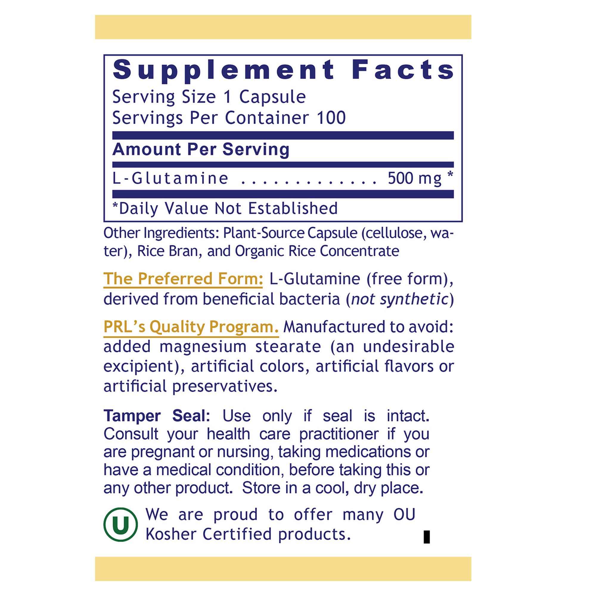 Premier Glutamine by Premier Research Labs --100 caps Premier Research Labs Au supplements
