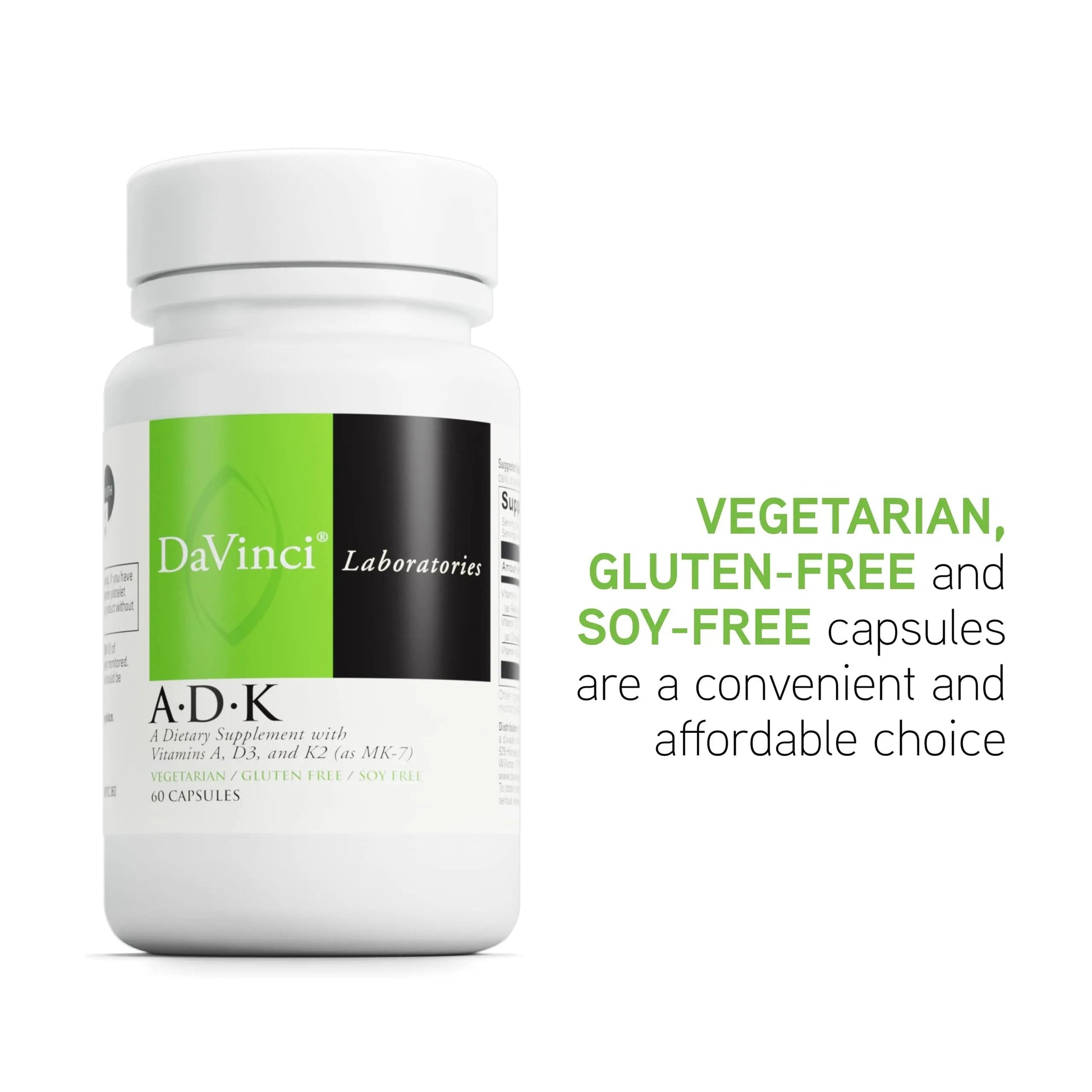 DAVINCI Labs ADK - Helps Support Bone, Heart & Immune Health - Dietary Supplement with Vitamins A, D3 & K2 (as MK-7) DAVINCI Au supplements