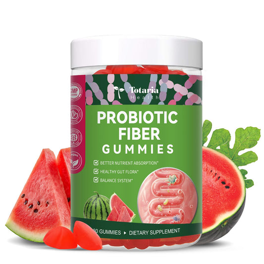 9-in-1 Probiotic Prebiotic Fiber Gummies for Adults & Teens, Sugar-free Fiber Supplement with Psyllium Husk, FOS, Inulin, ACV & 5 Billion CFU Bacillus Coagulans TotariaUS supplements